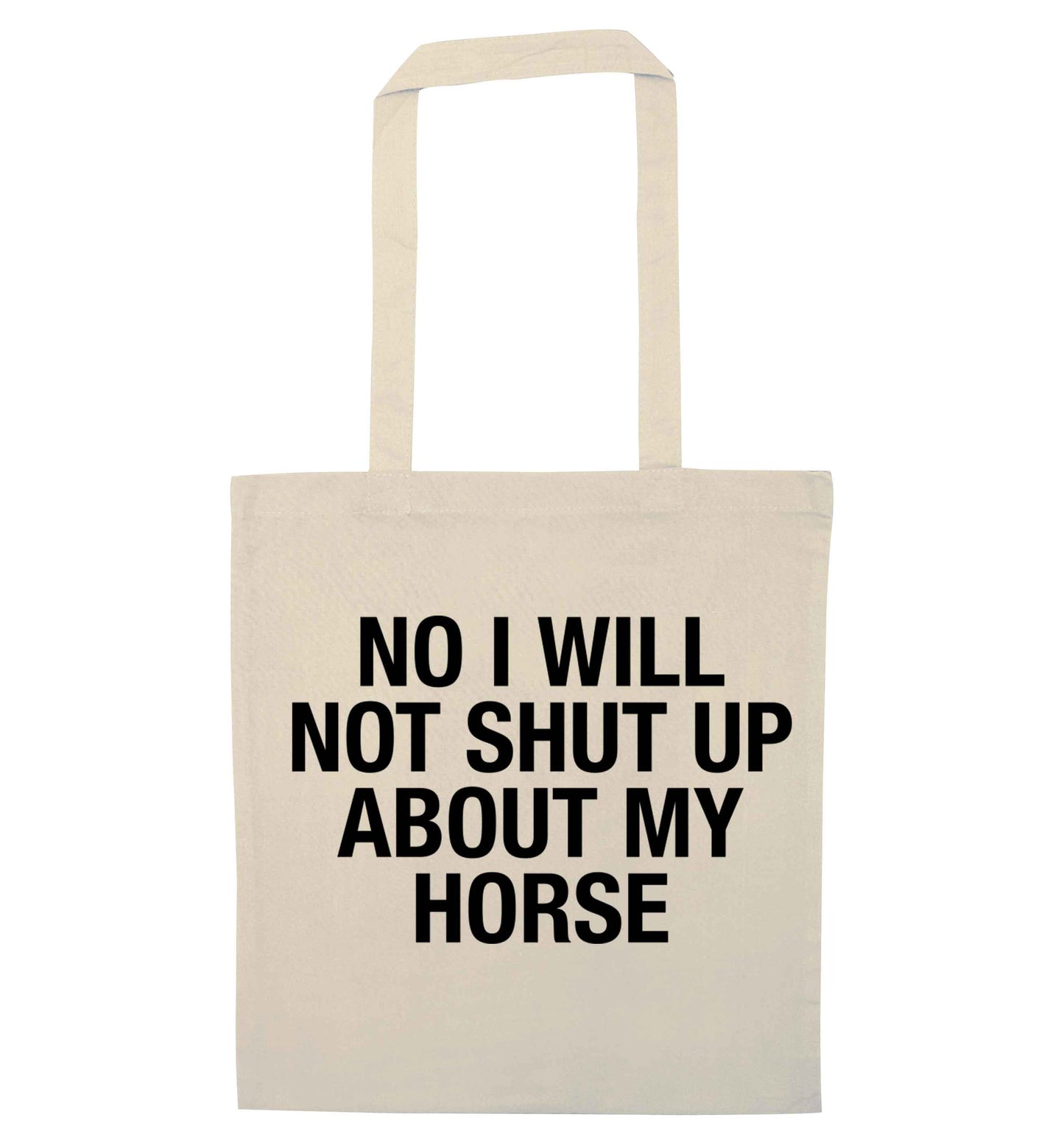 Warning may start talking about horses natural tote bag
