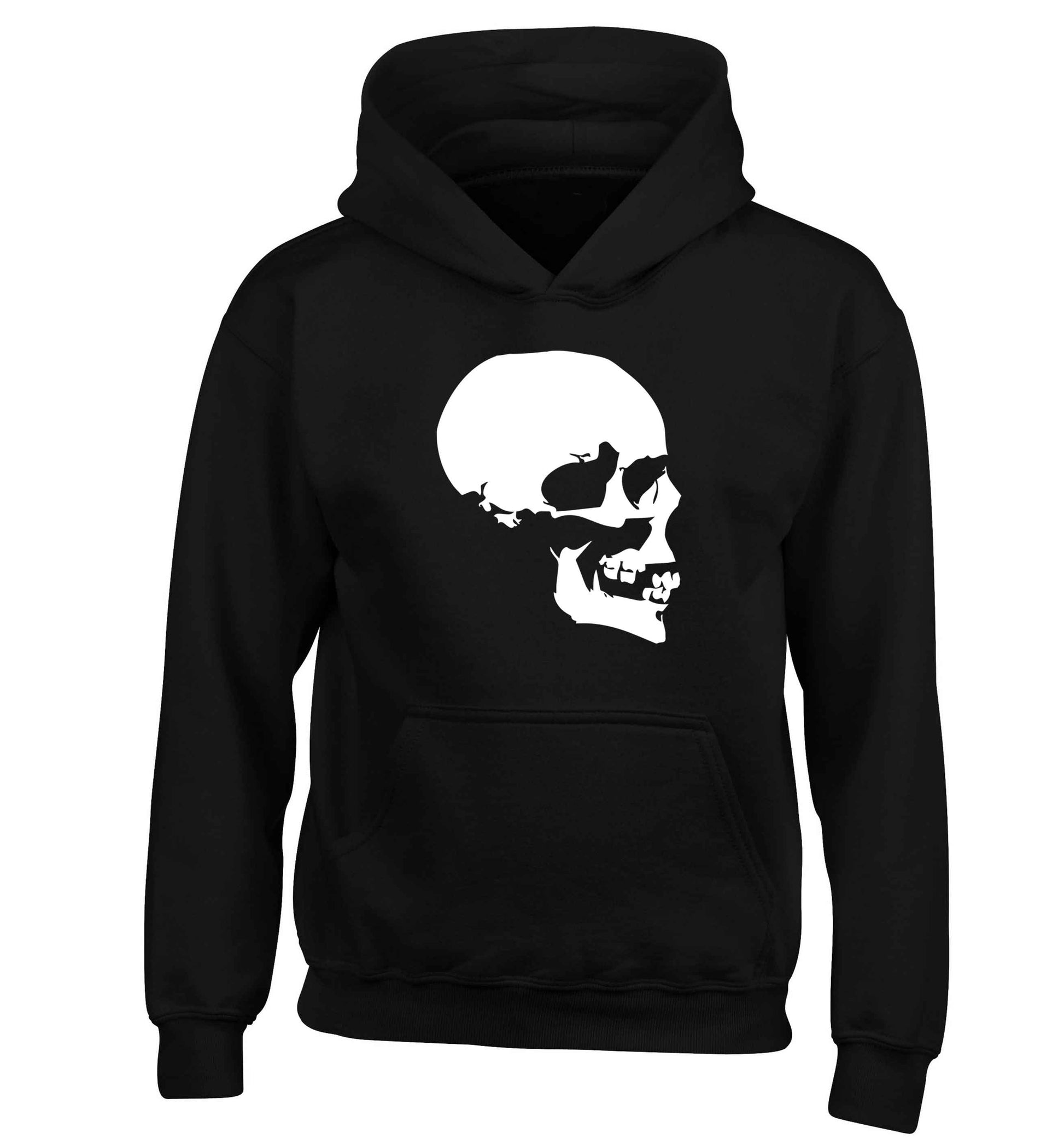 Personalised Skull Halloween children's black hoodie 12-13 Years