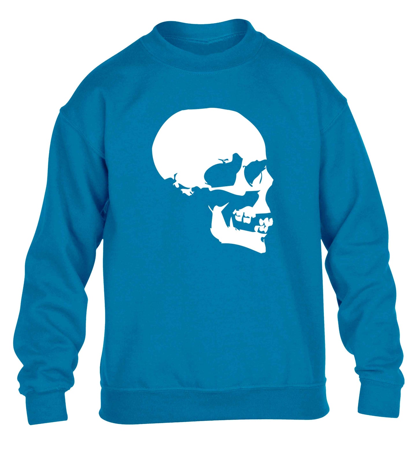 Personalised Skull Halloween children's blue sweater 12-13 Years
