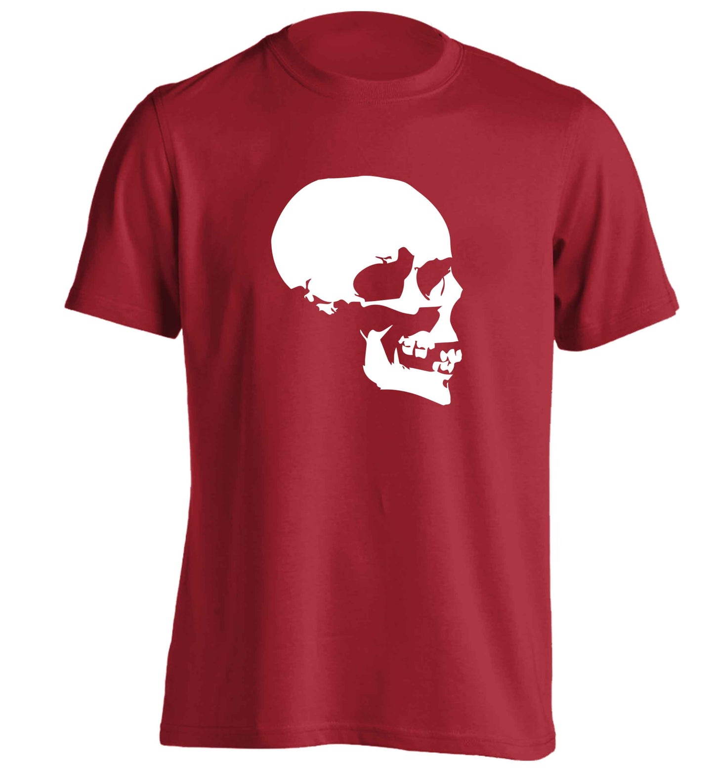 Personalised Skull Halloween adults unisex red Tshirt 2XL