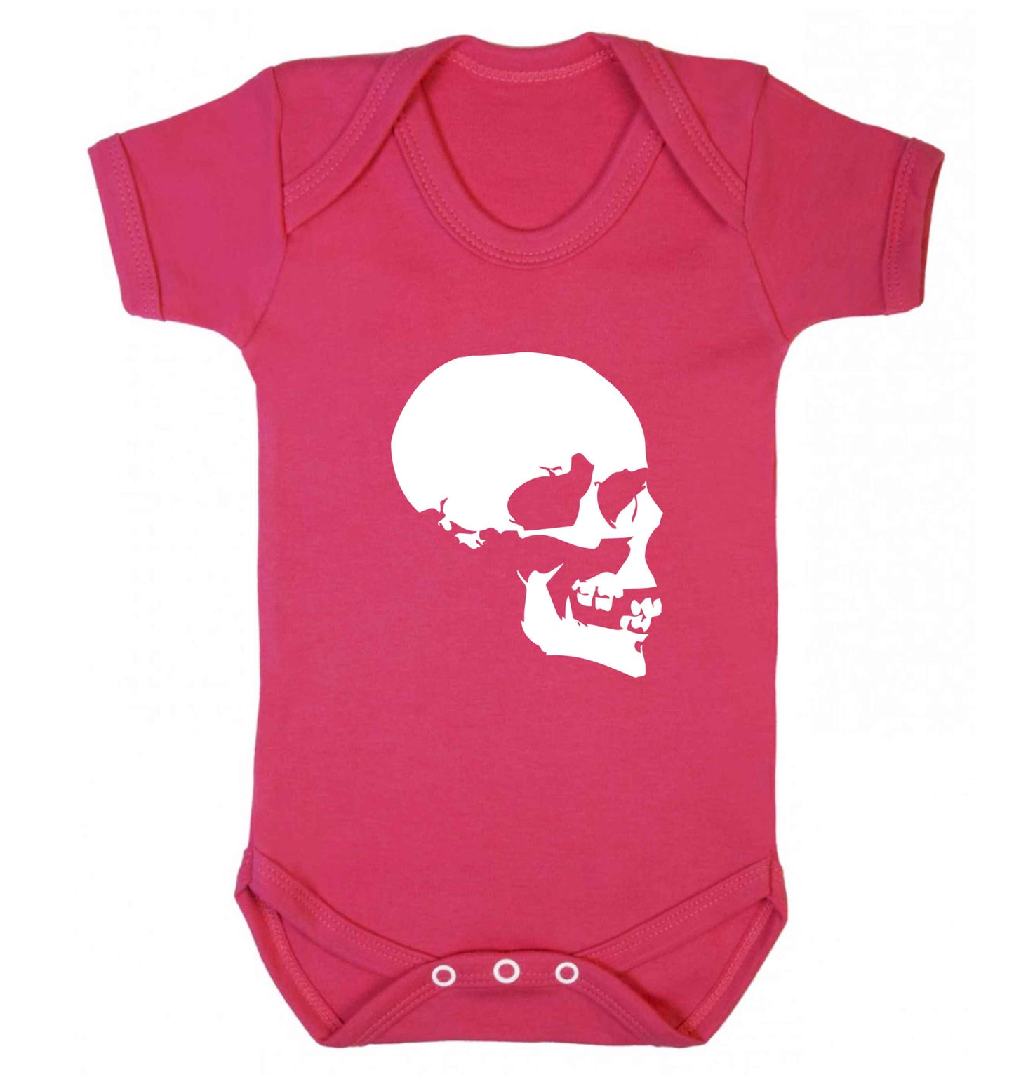 Personalised Skull Halloween baby vest dark pink 18-24 months