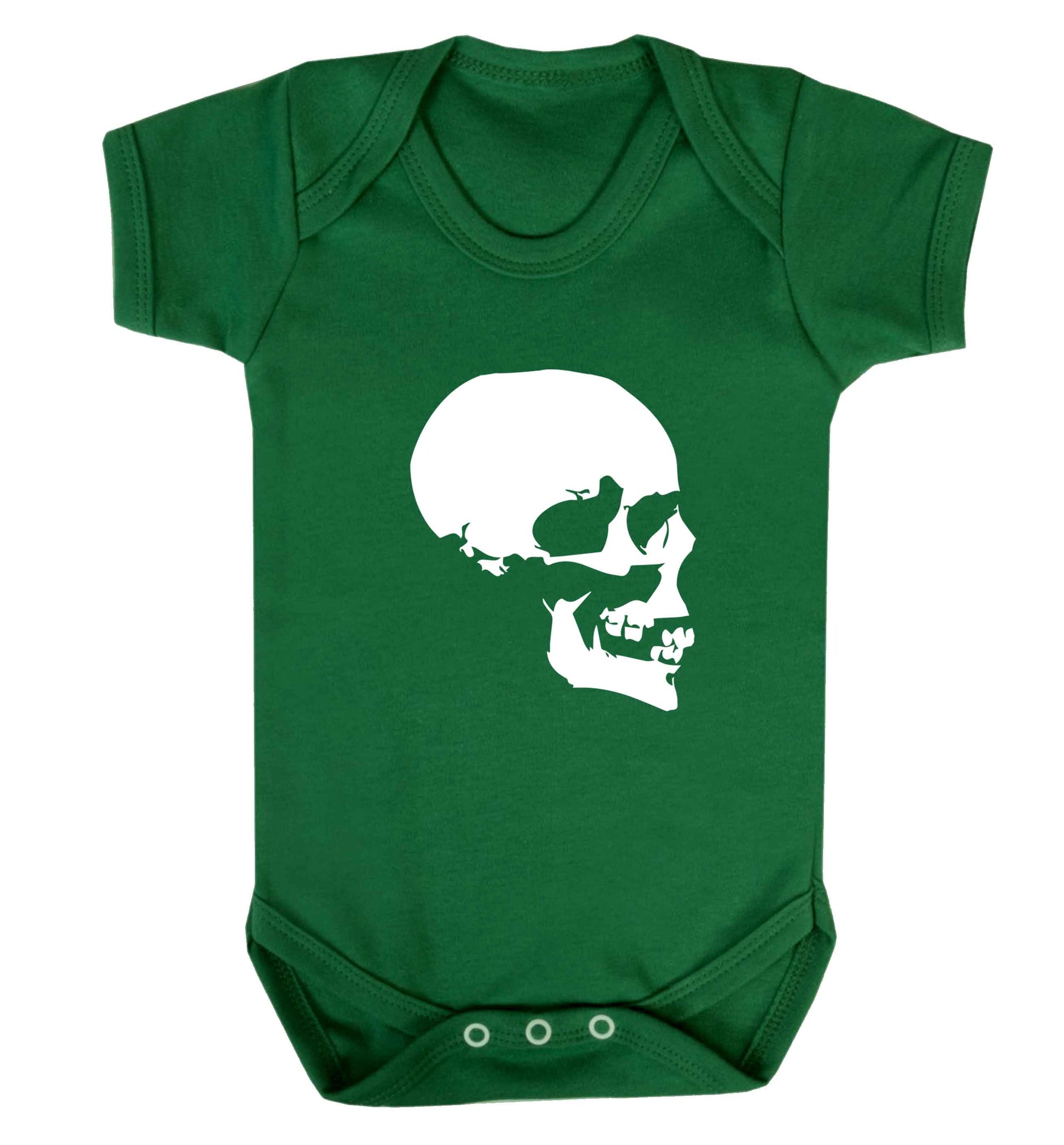 Personalised Skull Halloween baby vest green 18-24 months
