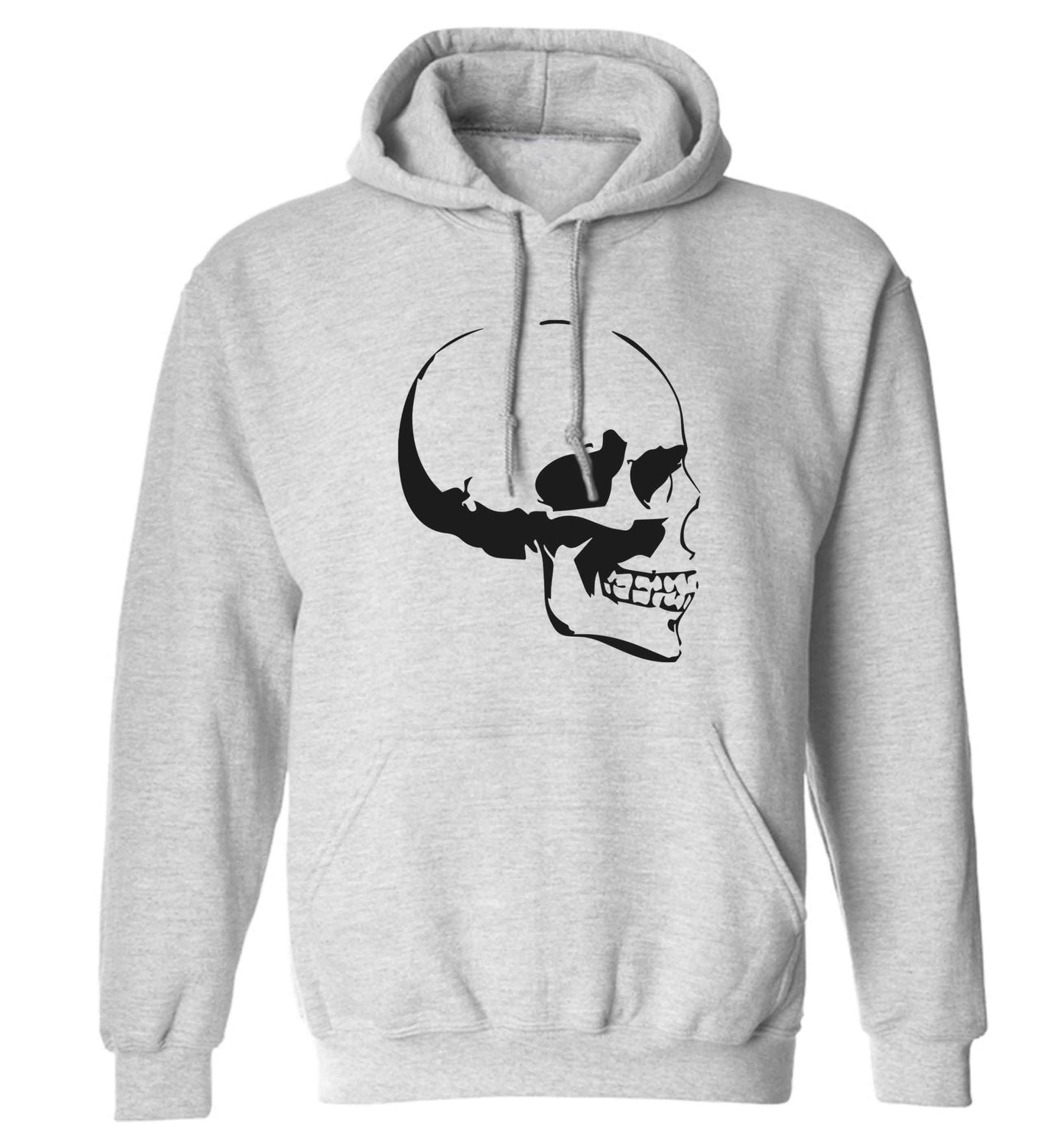 Personalised Skull Halloween adults unisex grey hoodie 2XL