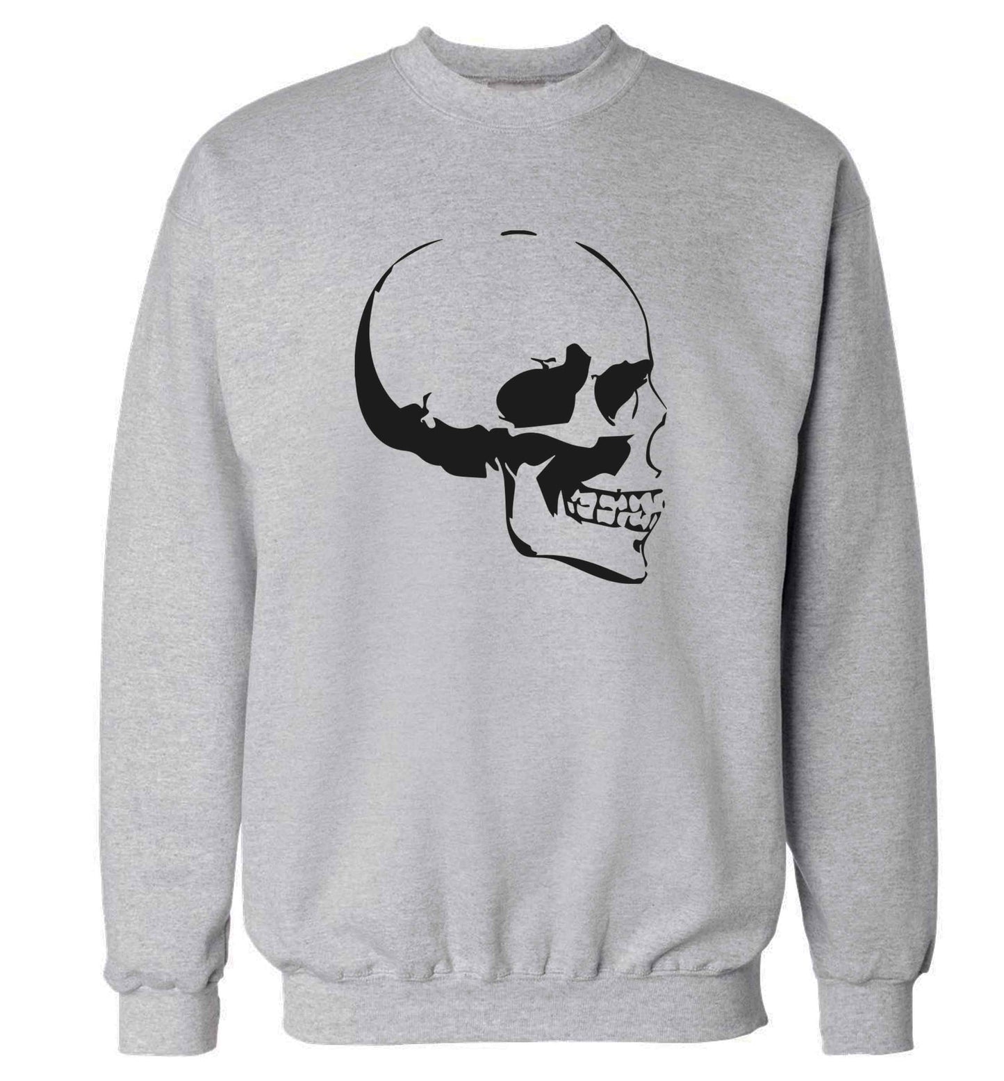 Personalised Skull Halloween adult's unisex grey sweater 2XL