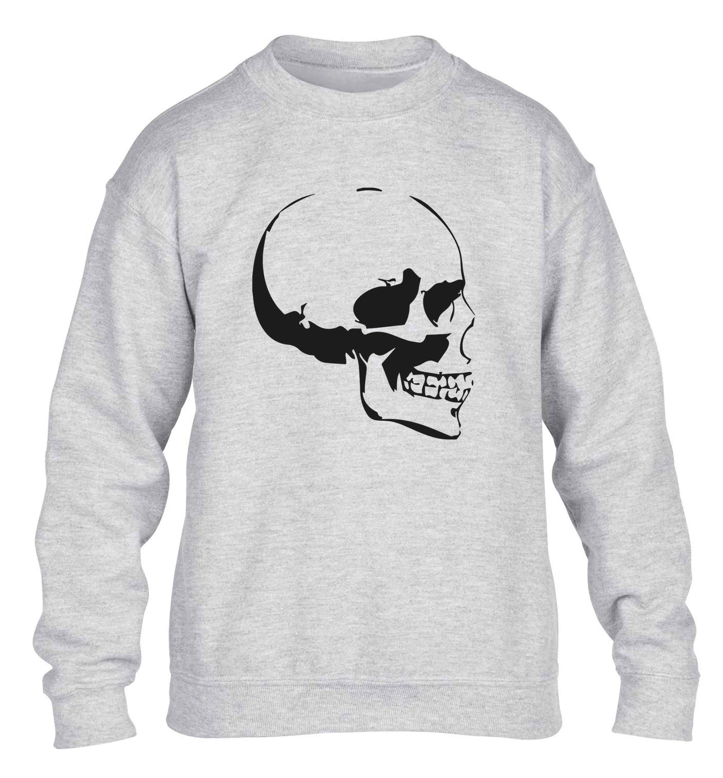 Personalised Skull Halloween children's grey sweater 12-13 Years