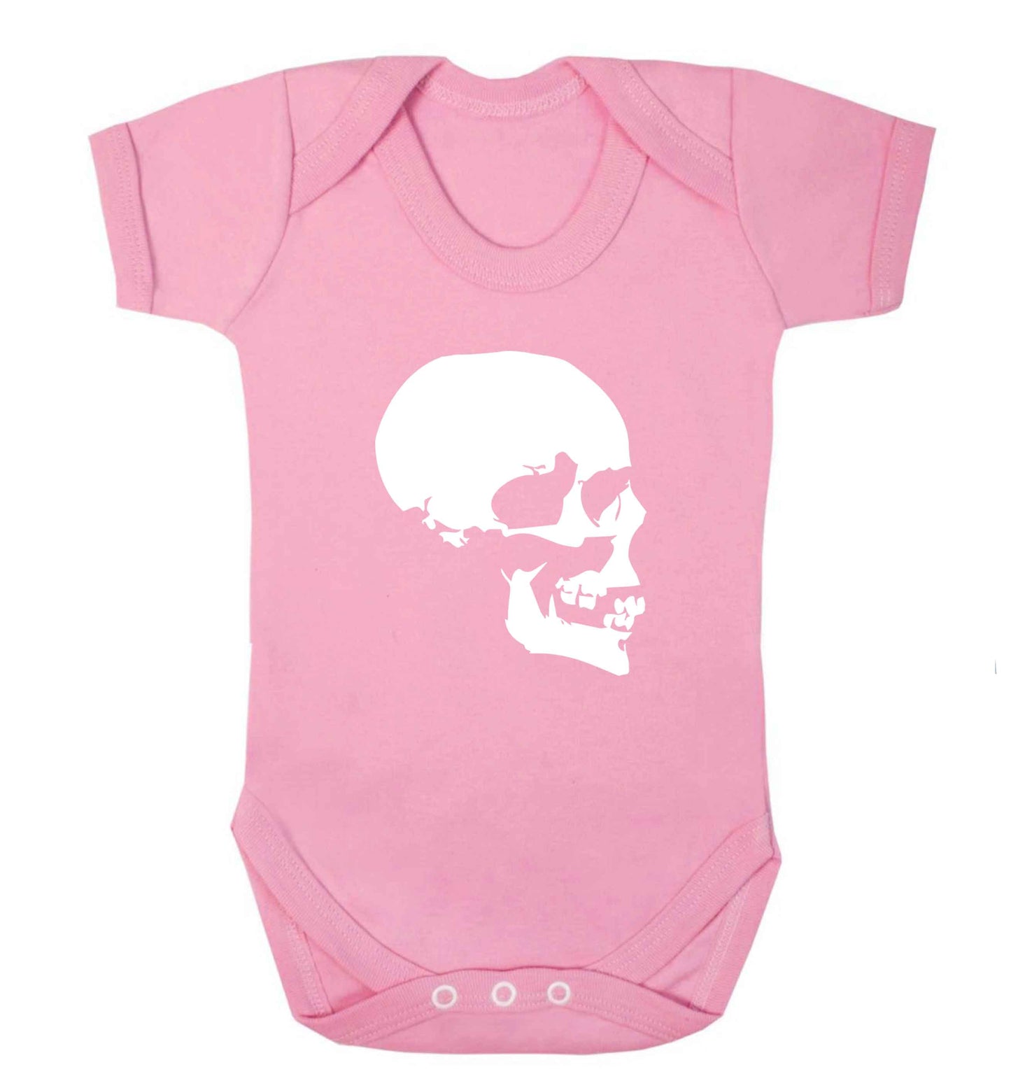 Personalised Skull Halloween baby vest pale pink 18-24 months
