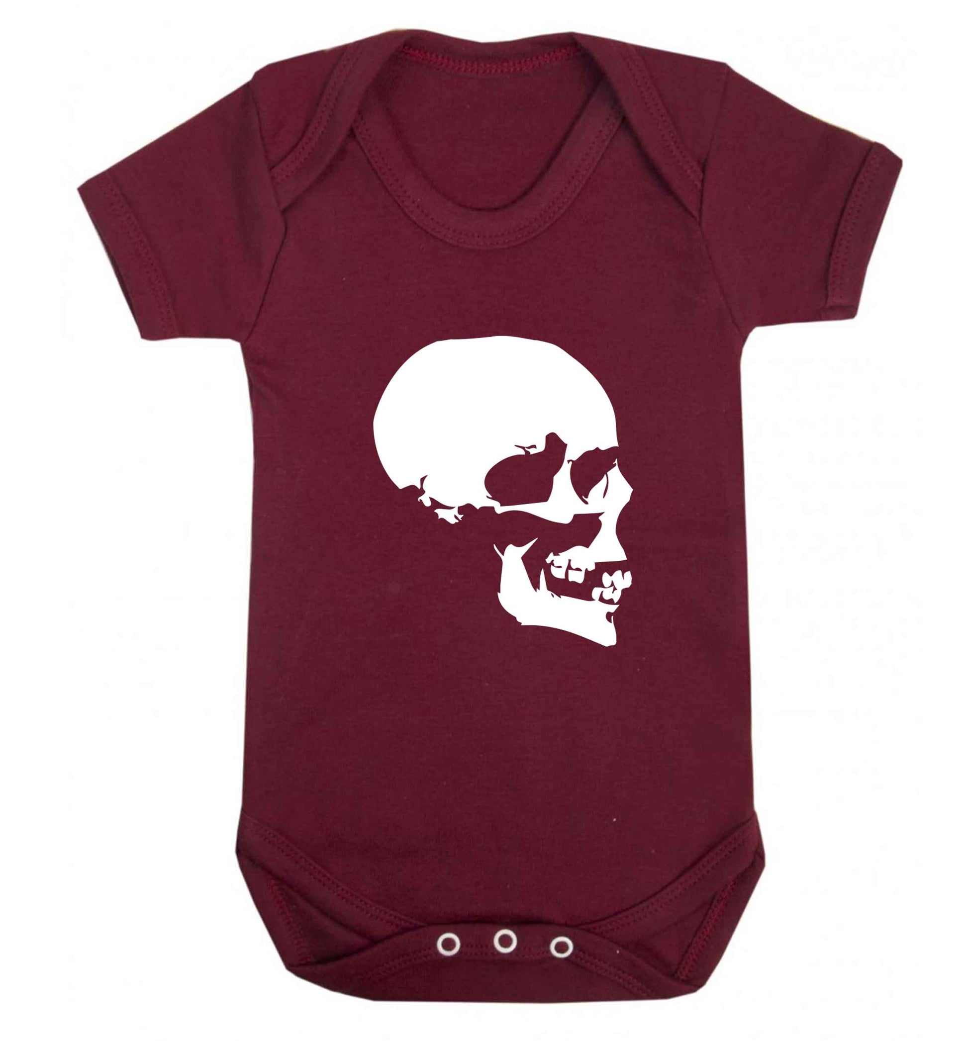 Personalised Skull Halloween baby vest maroon 18-24 months