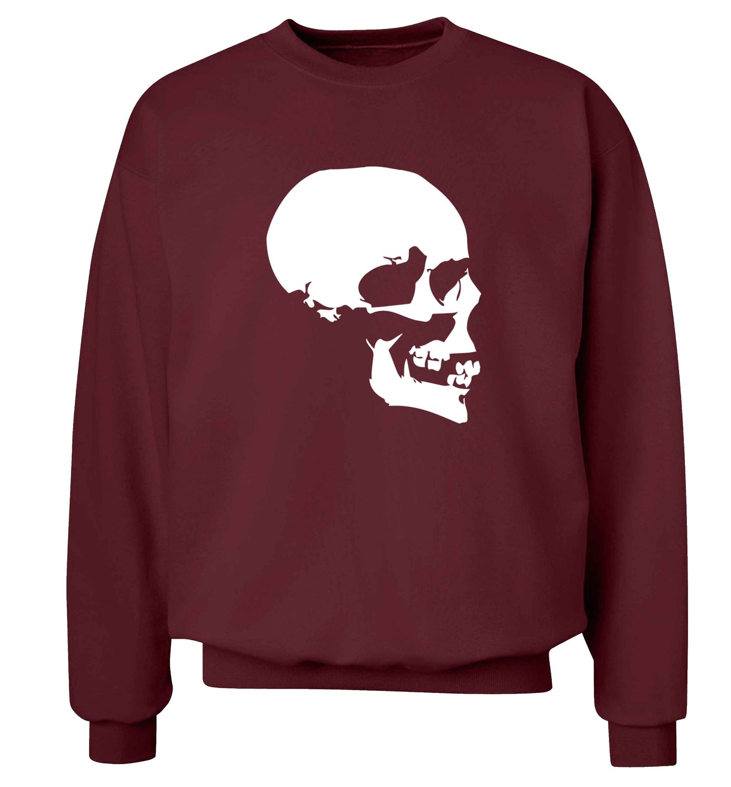 Personalised Skull Halloween adult's unisex maroon sweater 2XL