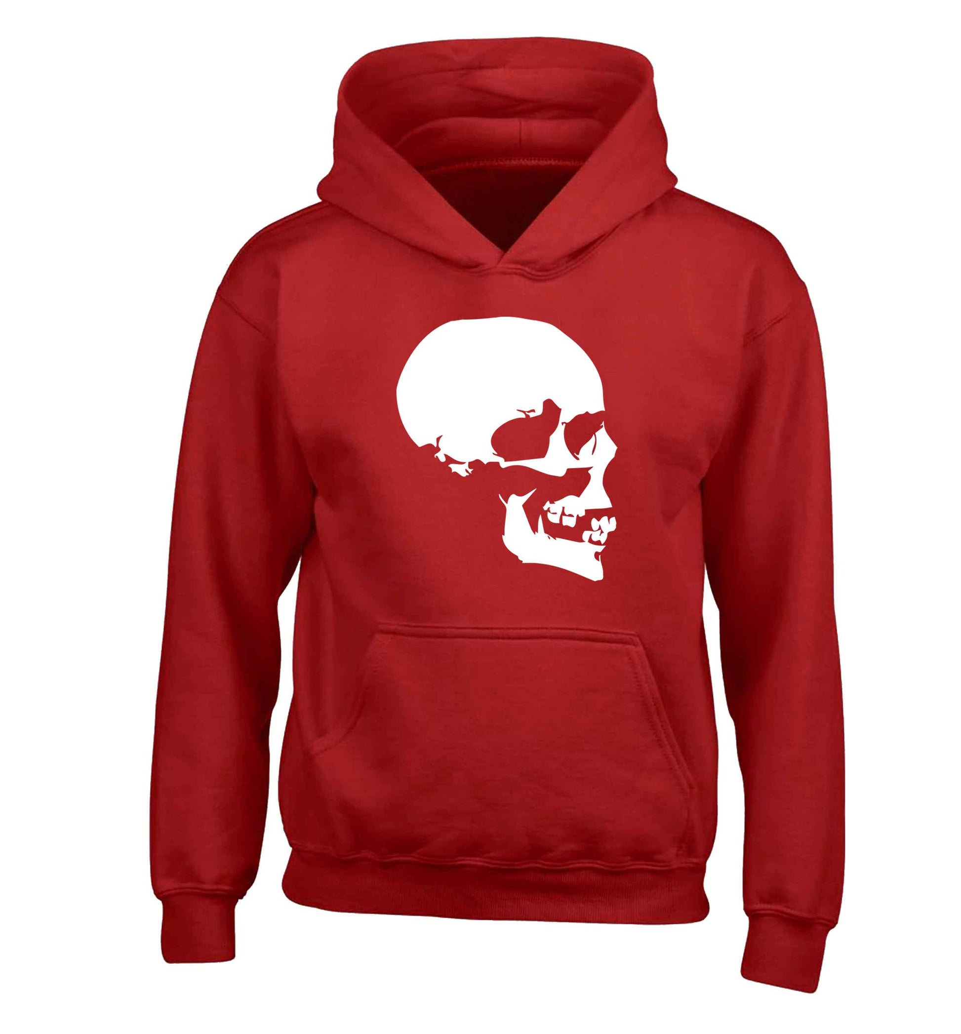Personalised Skull Halloween children's red hoodie 12-13 Years