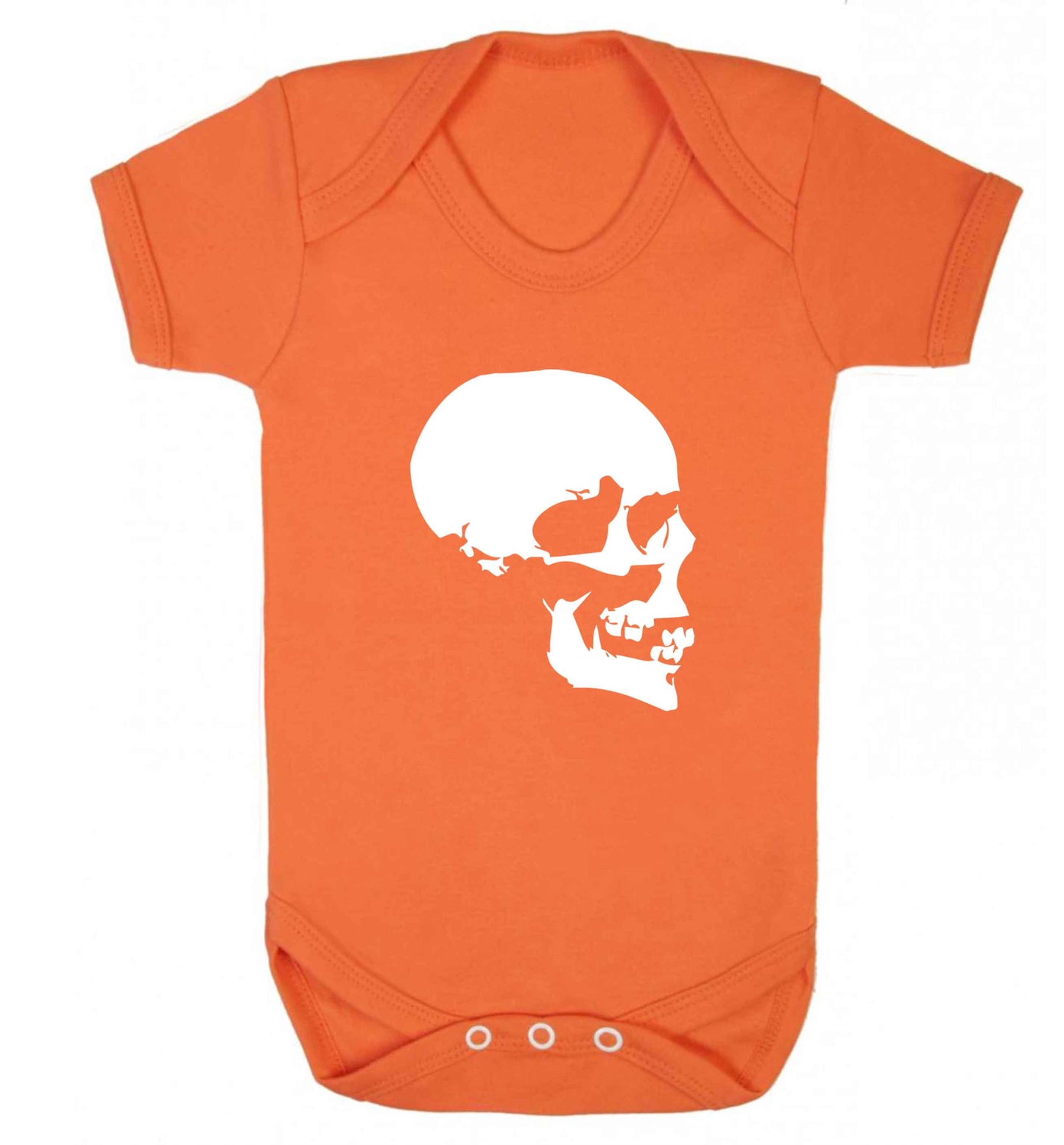 Personalised Skull Halloween baby vest orange 18-24 months