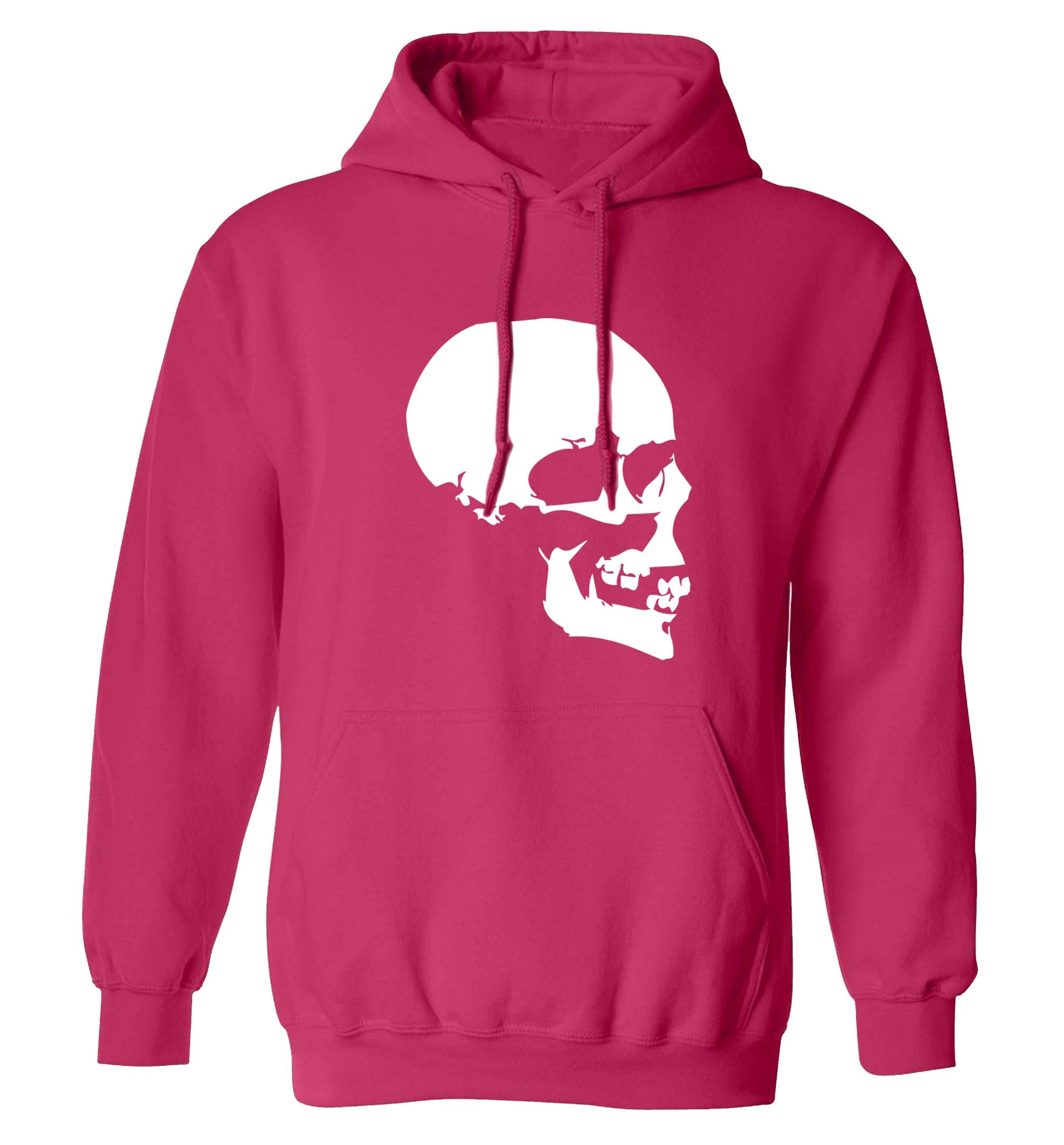 Personalised Skull Halloween adults unisex pink hoodie 2XL