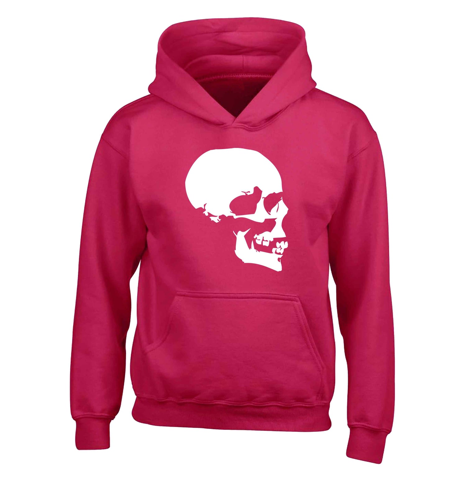 Personalised Skull Halloween children's pink hoodie 12-13 Years