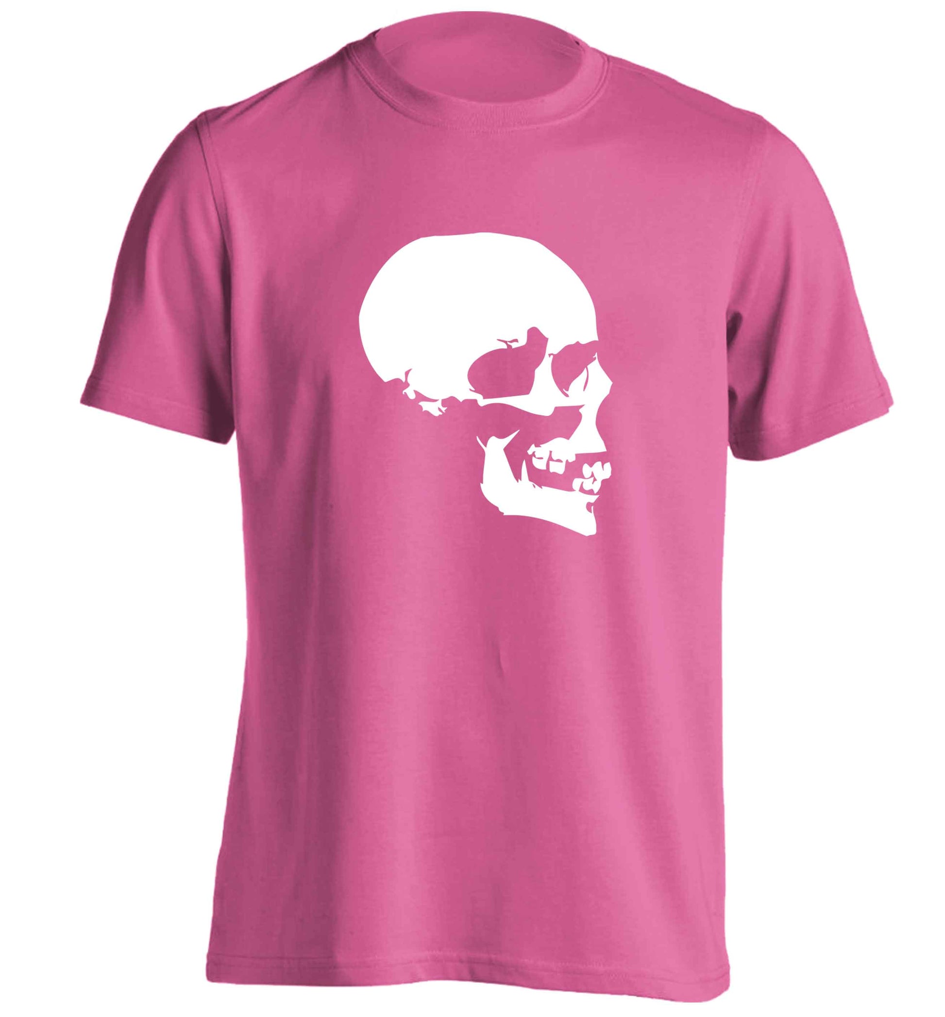 Personalised Skull Halloween adults unisex pink Tshirt 2XL