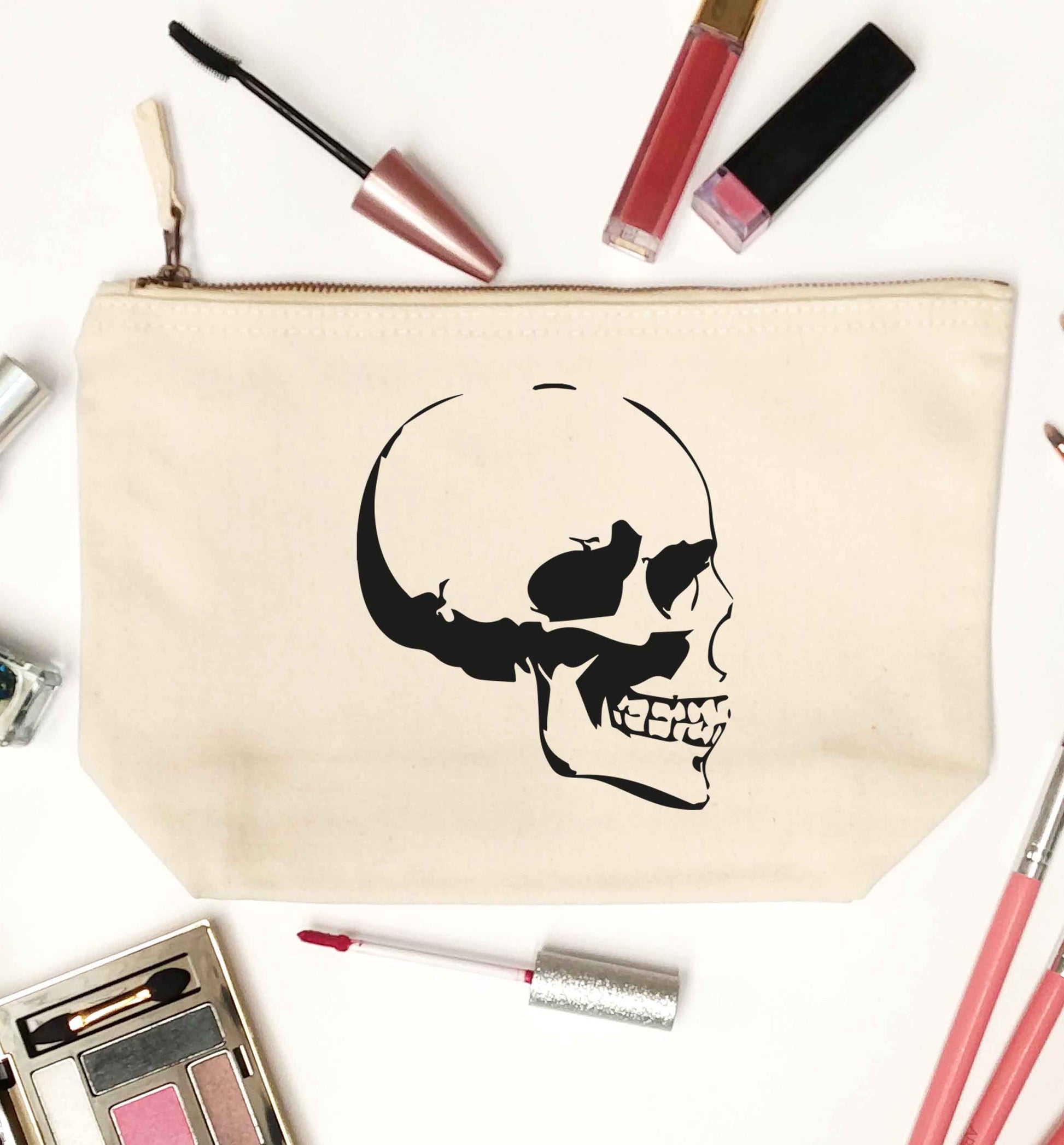 Personalised Skull Halloween natural makeup bag