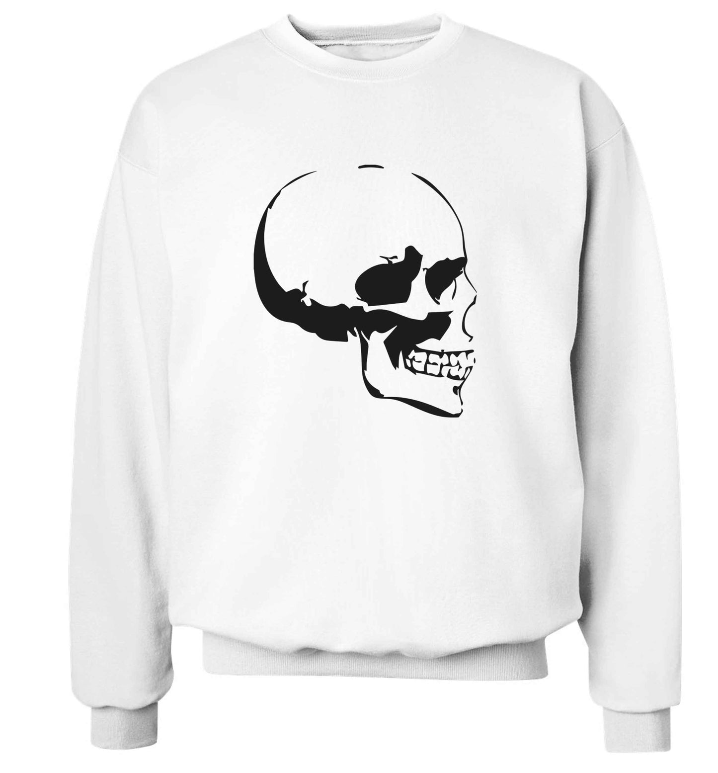 Personalised Skull Halloween adult's unisex white sweater 2XL
