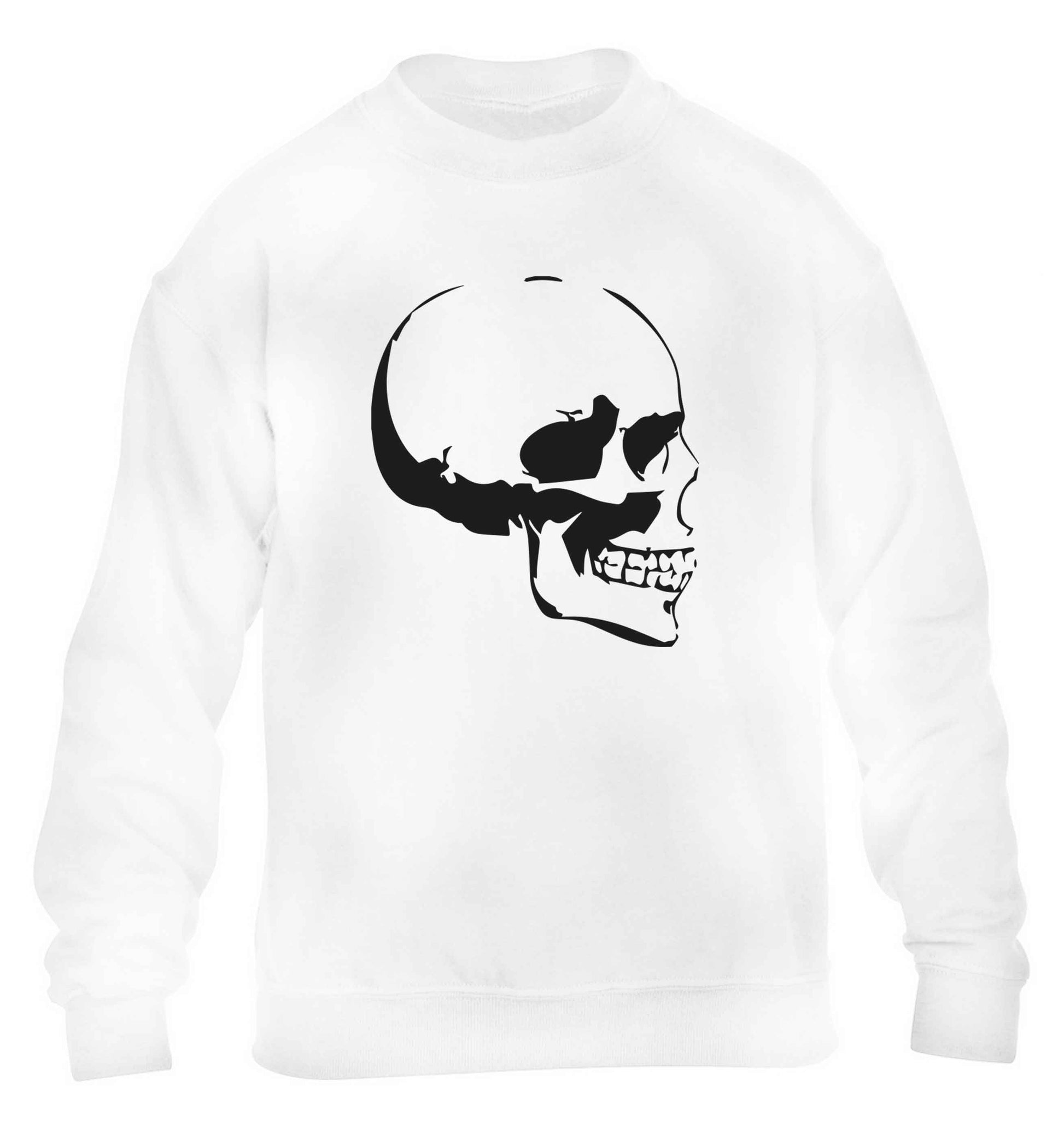Personalised Skull Halloween children's white sweater 12-13 Years