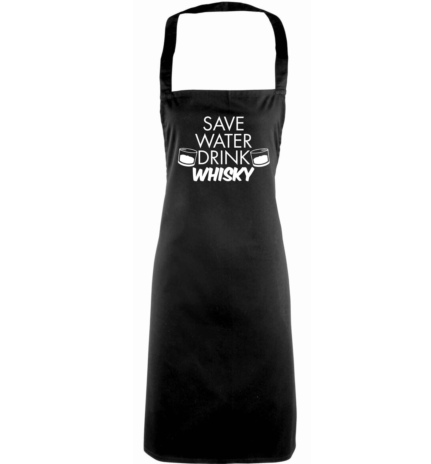 Save water drink whisky adults black apron