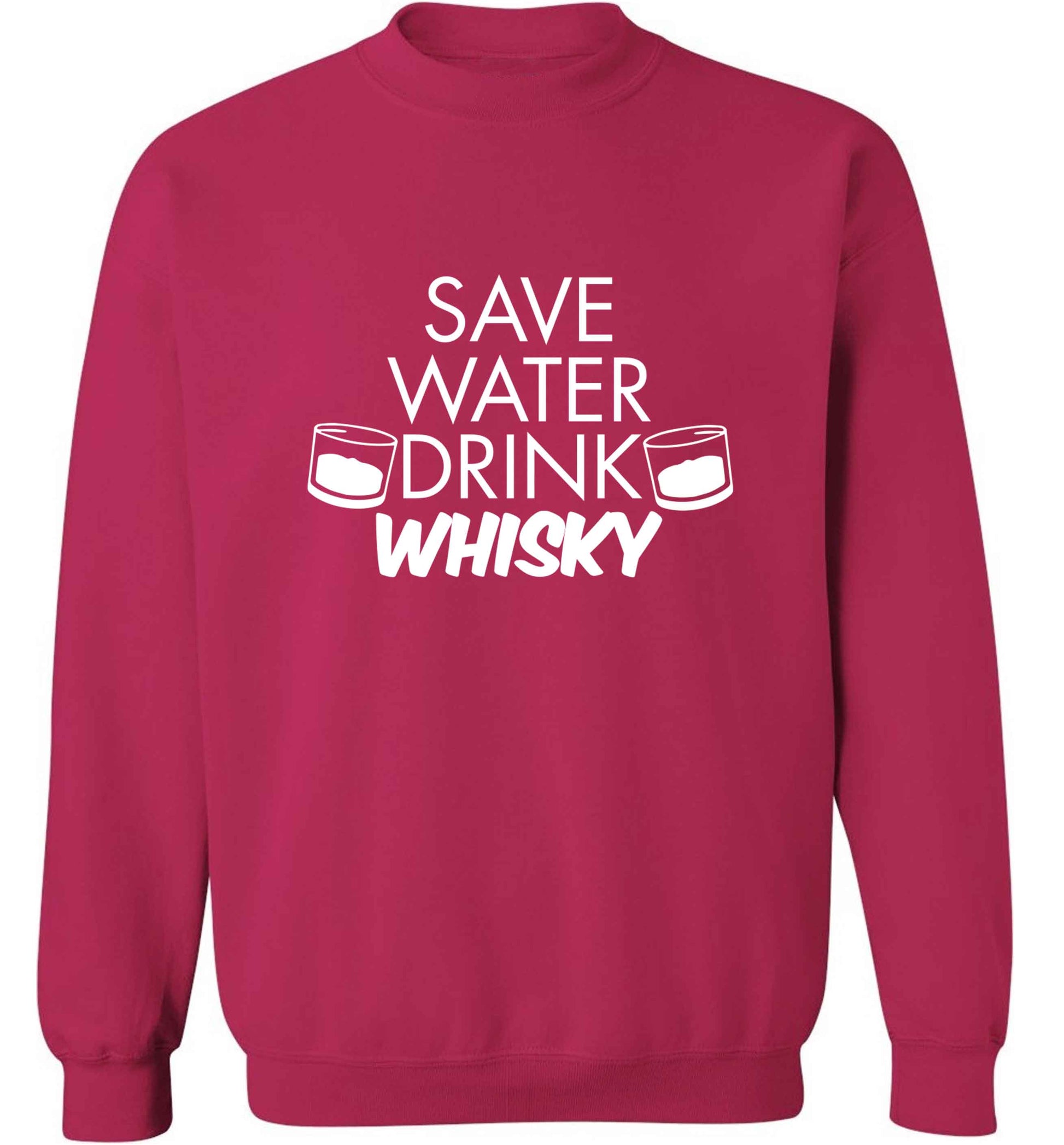 Save water drink whisky adult's unisex pink sweater 2XL