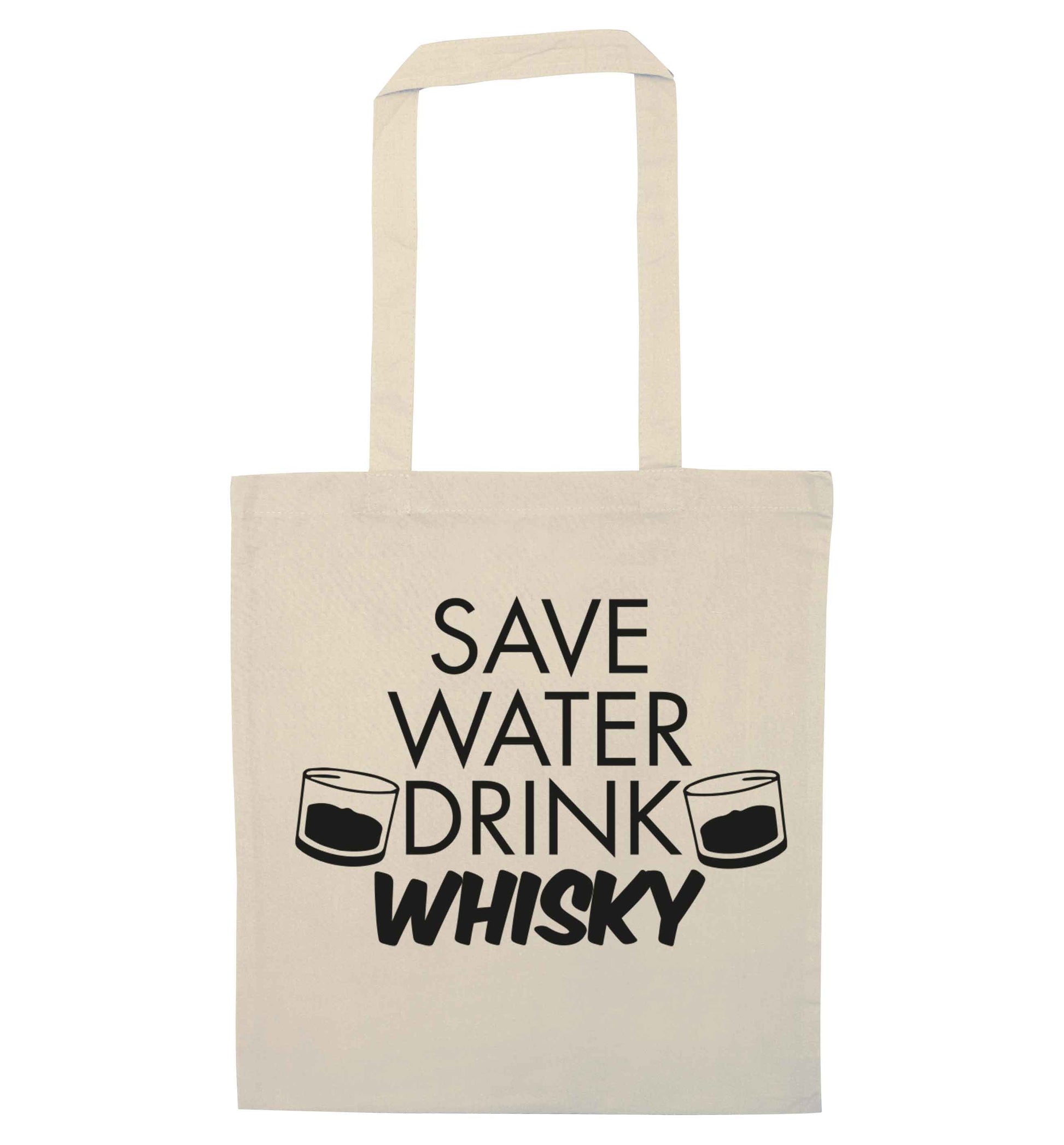 Save water drink whisky natural tote bag