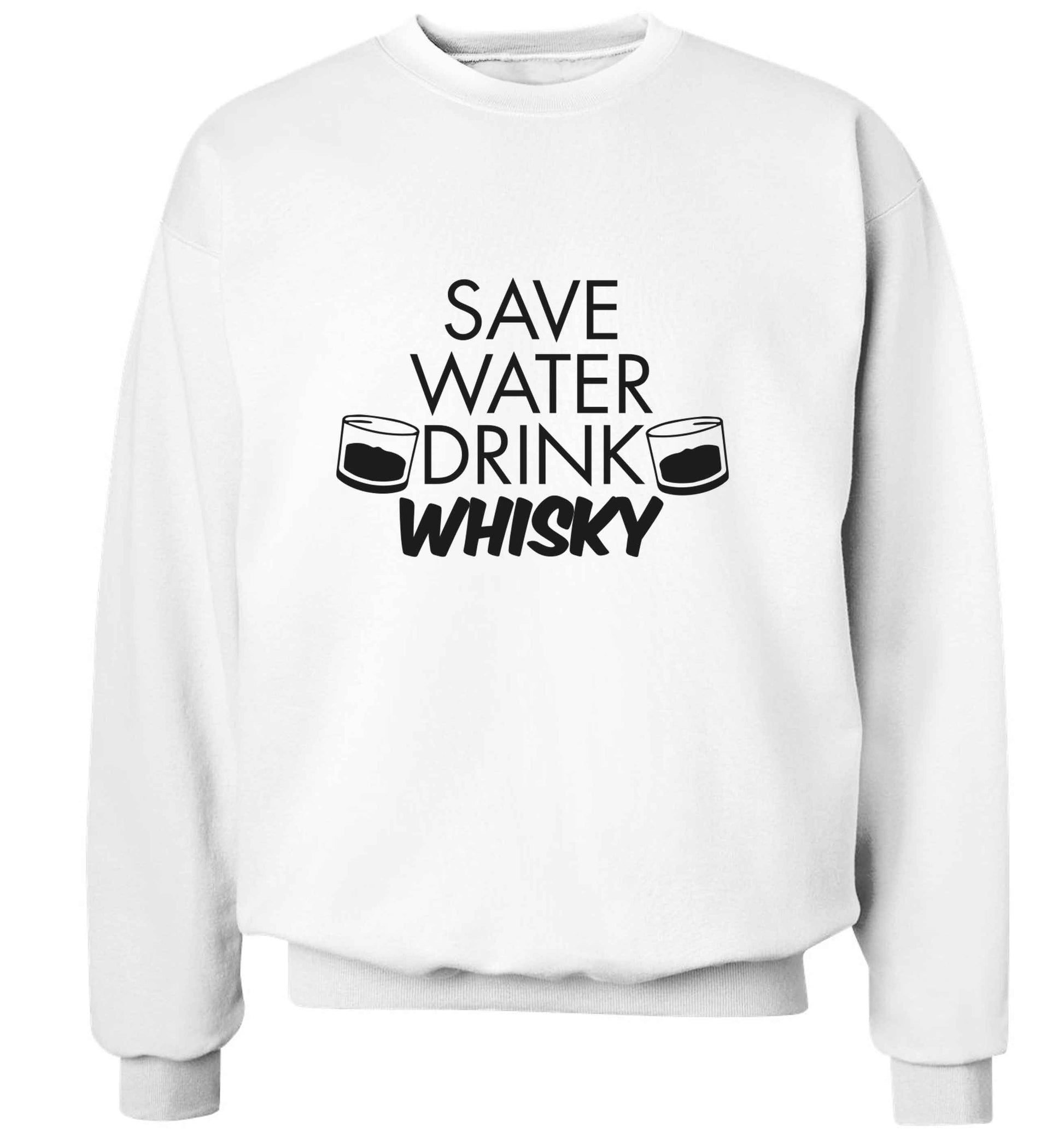 Save water drink whisky adult's unisex white sweater 2XL