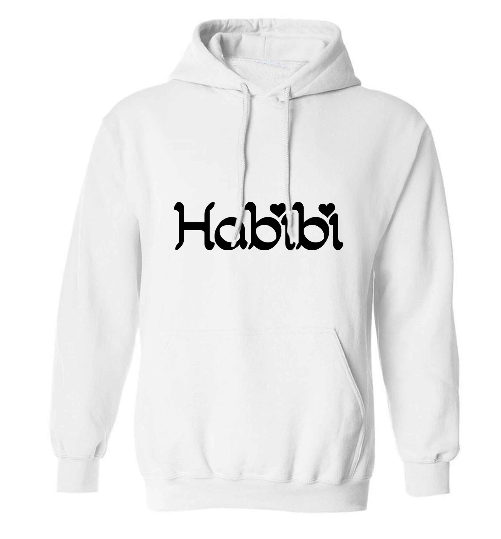 Habibi adults unisex white hoodie 2XL
