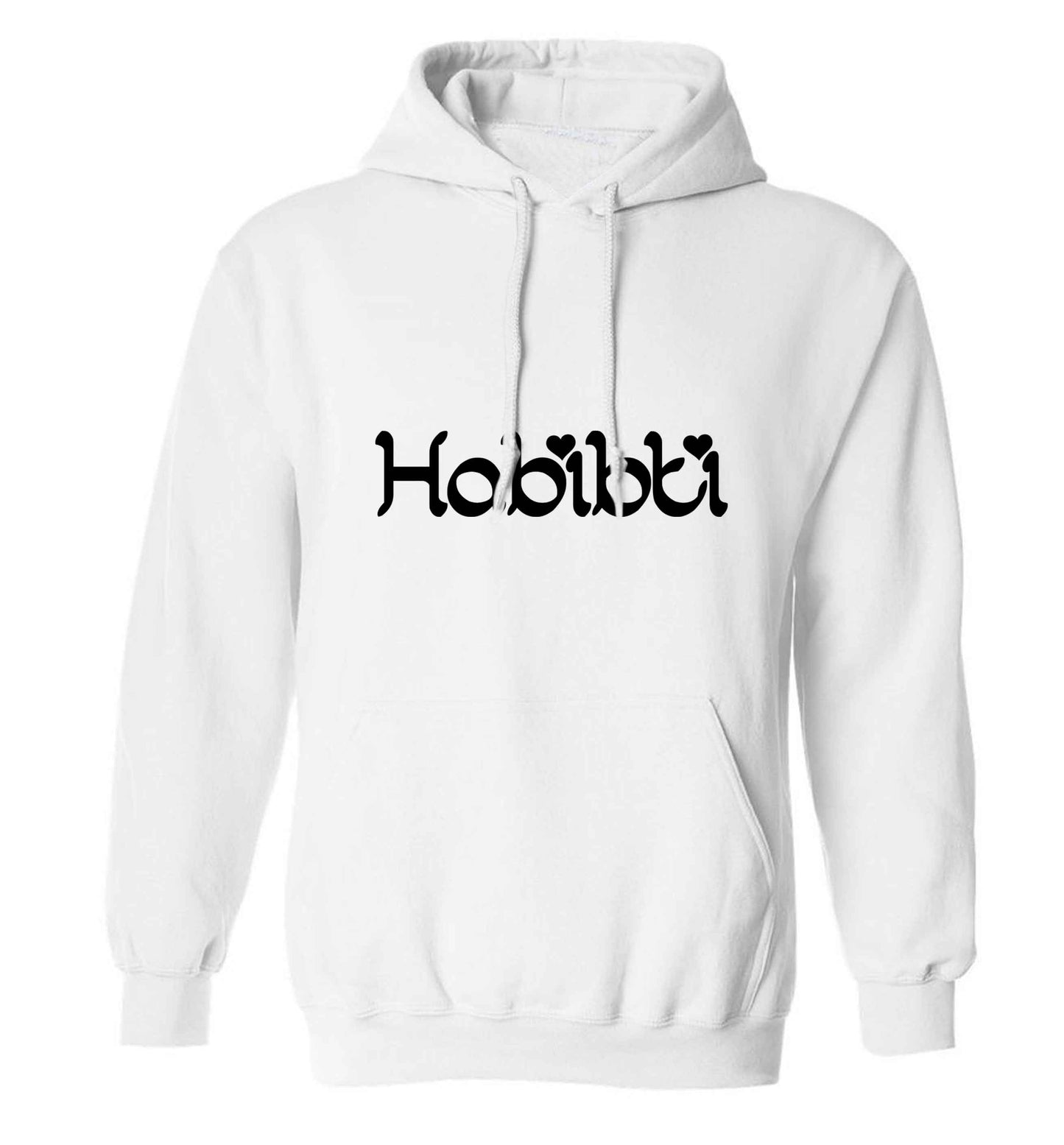 Habibiti adults unisex white hoodie 2XL