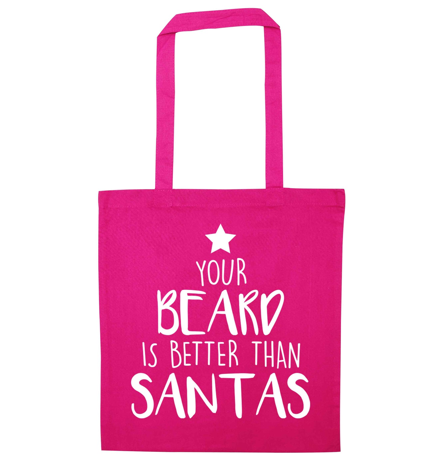 Your Beard Better than Santas pink tote bag