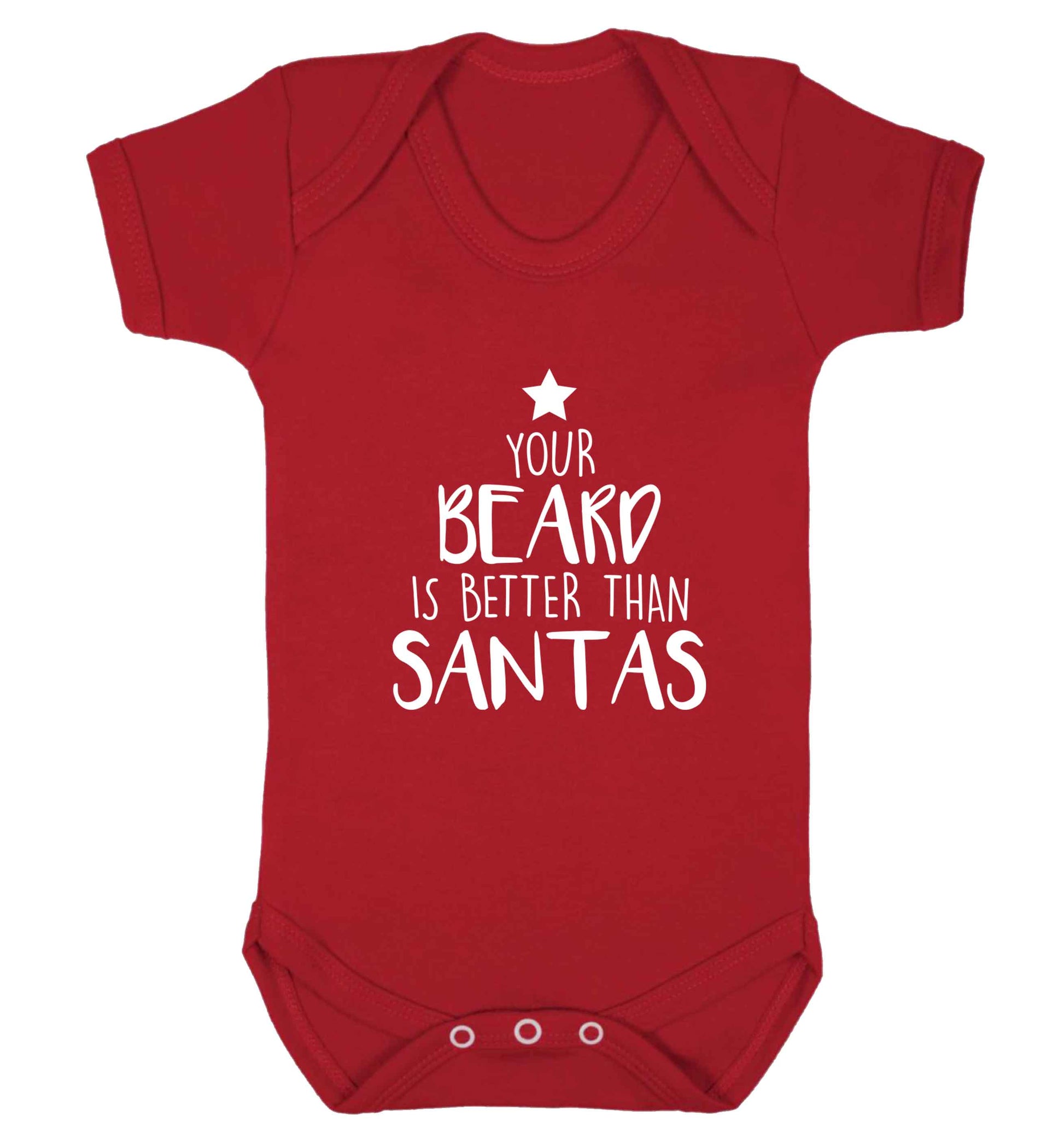 Your Beard Better than Santas baby vest red 18-24 months