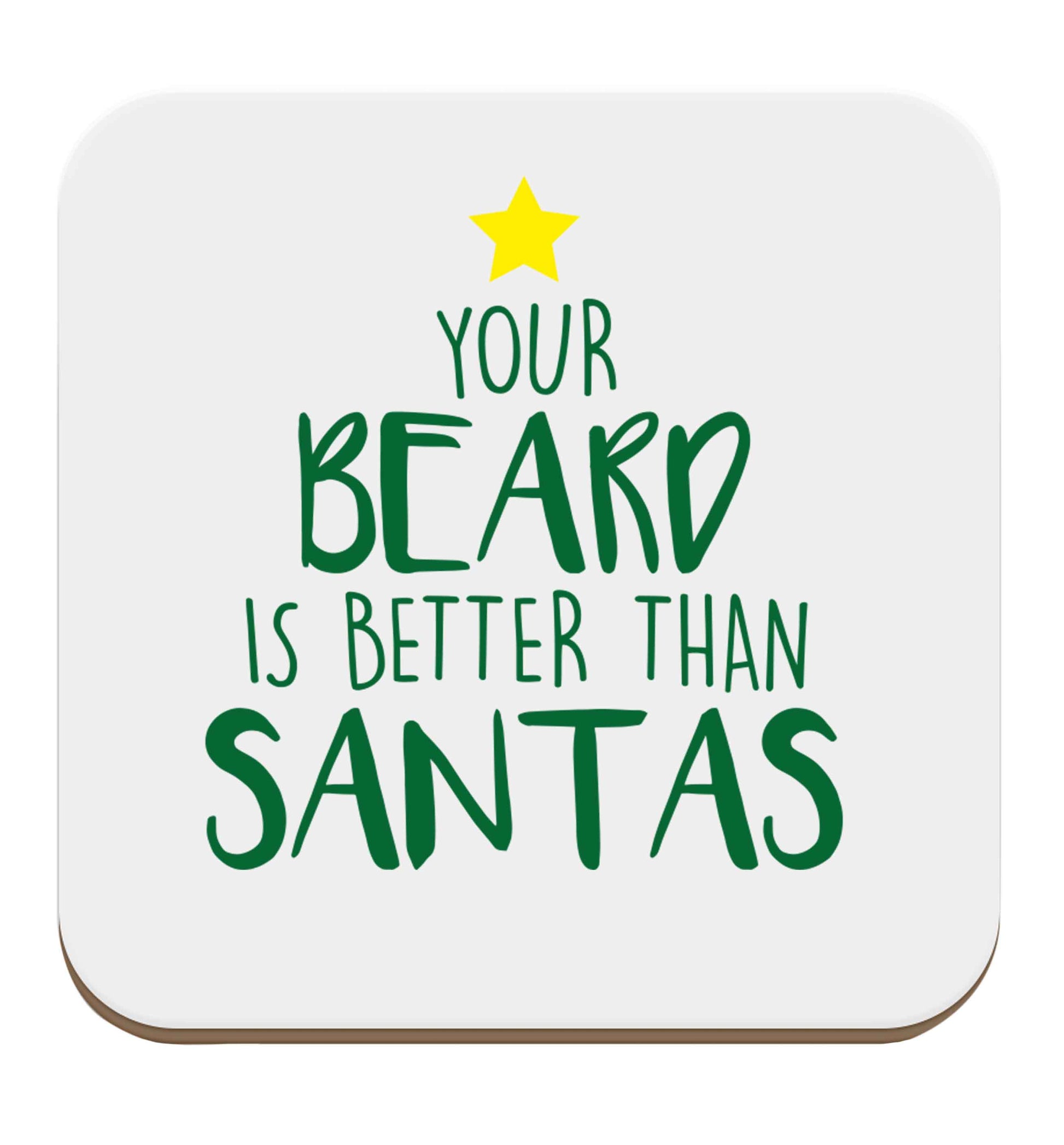 Your Beard Better than Santas set of four coasters