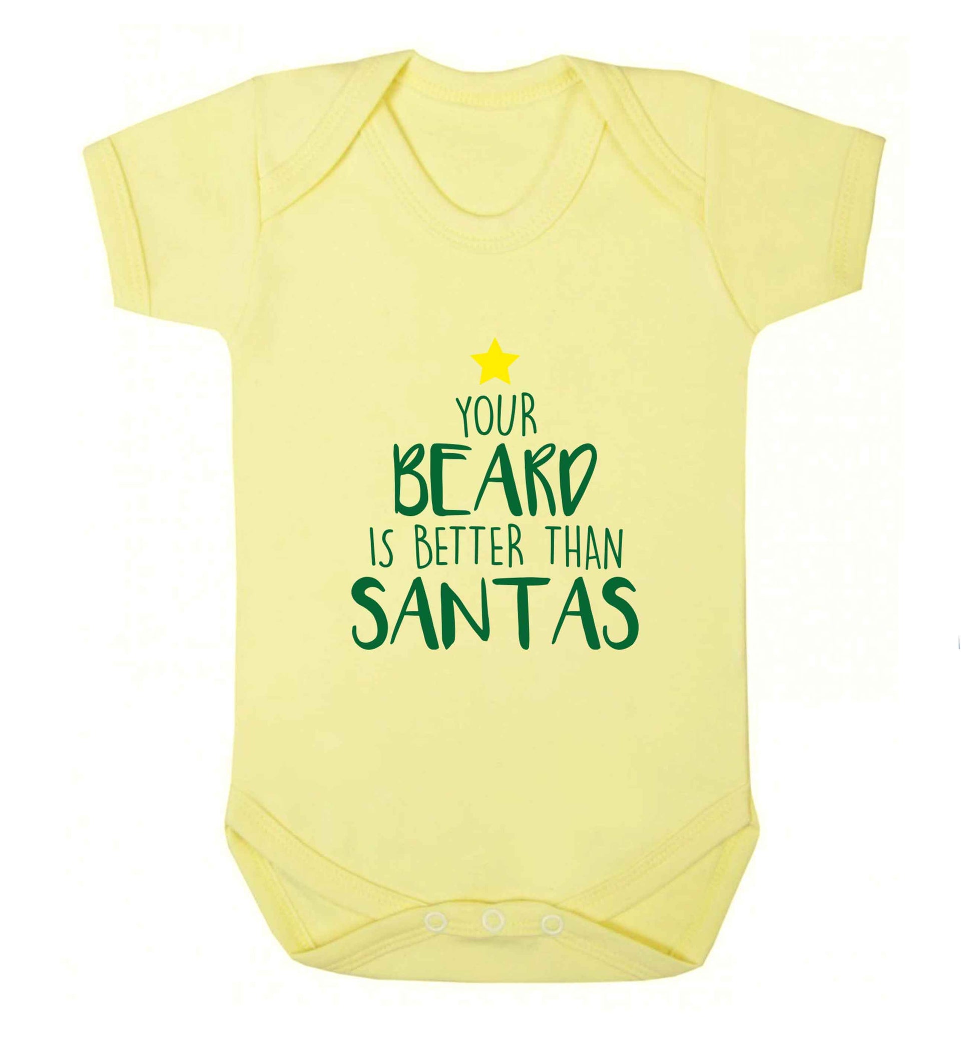 Your Beard Better than Santas baby vest pale yellow 18-24 months