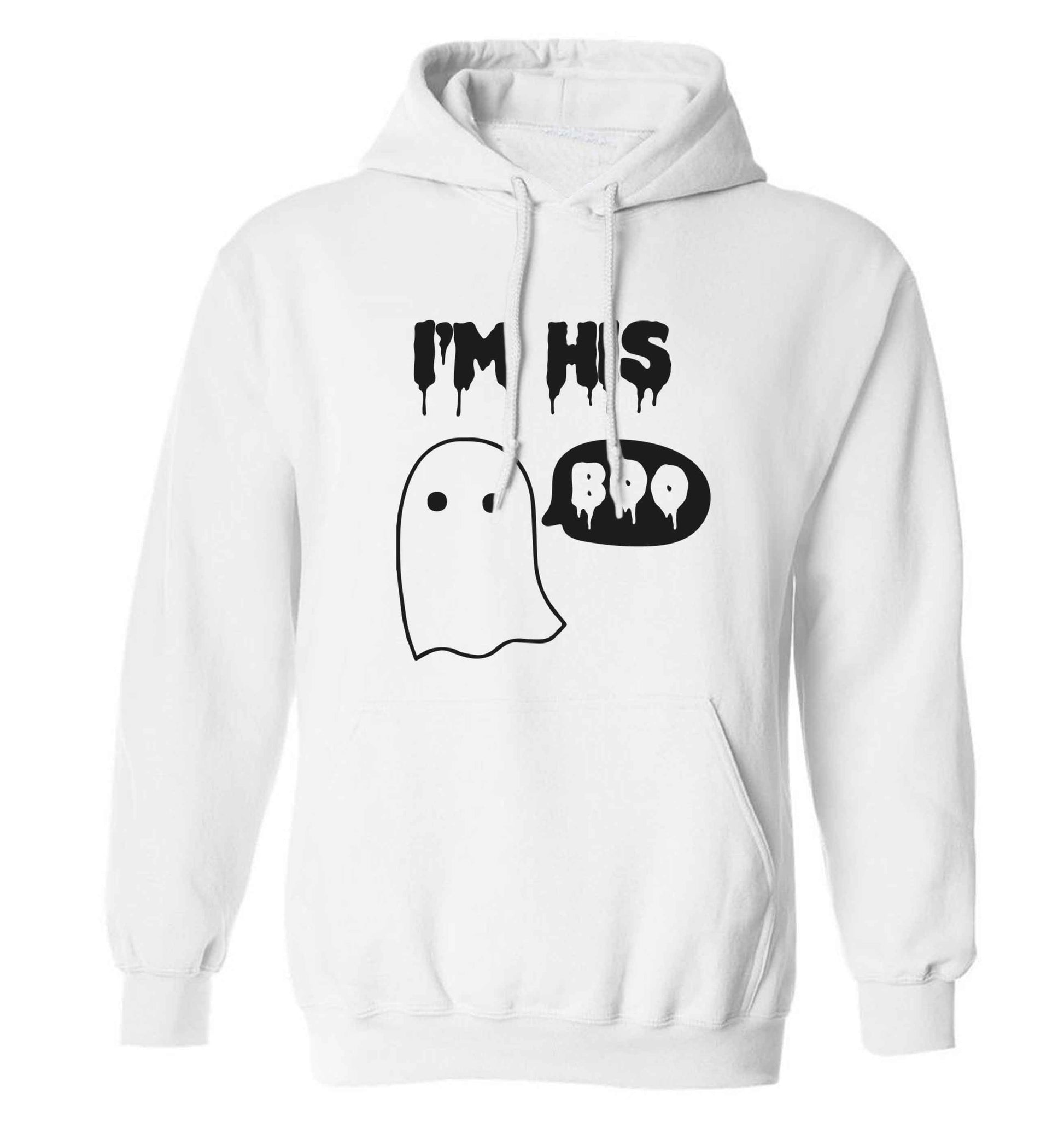 I'm his boo adults unisex white hoodie 2XL
