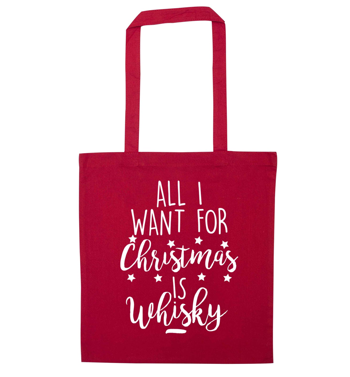All I want for Christmas is whisky red tote bag