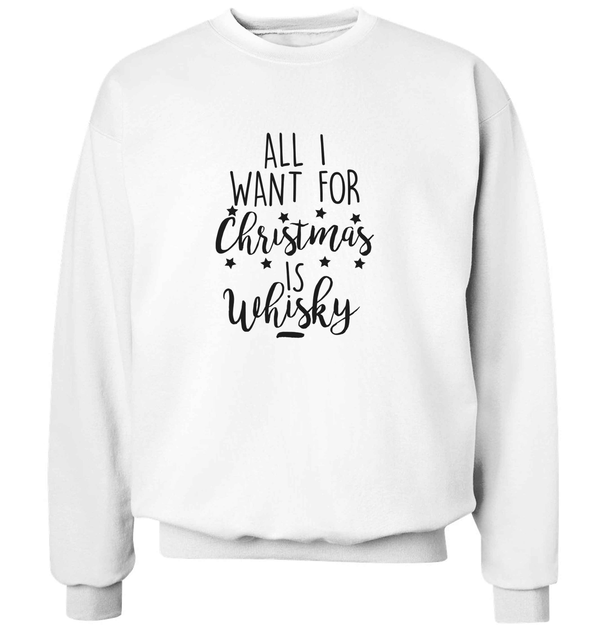 All I want for Christmas is whisky adult's unisex white sweater 2XL