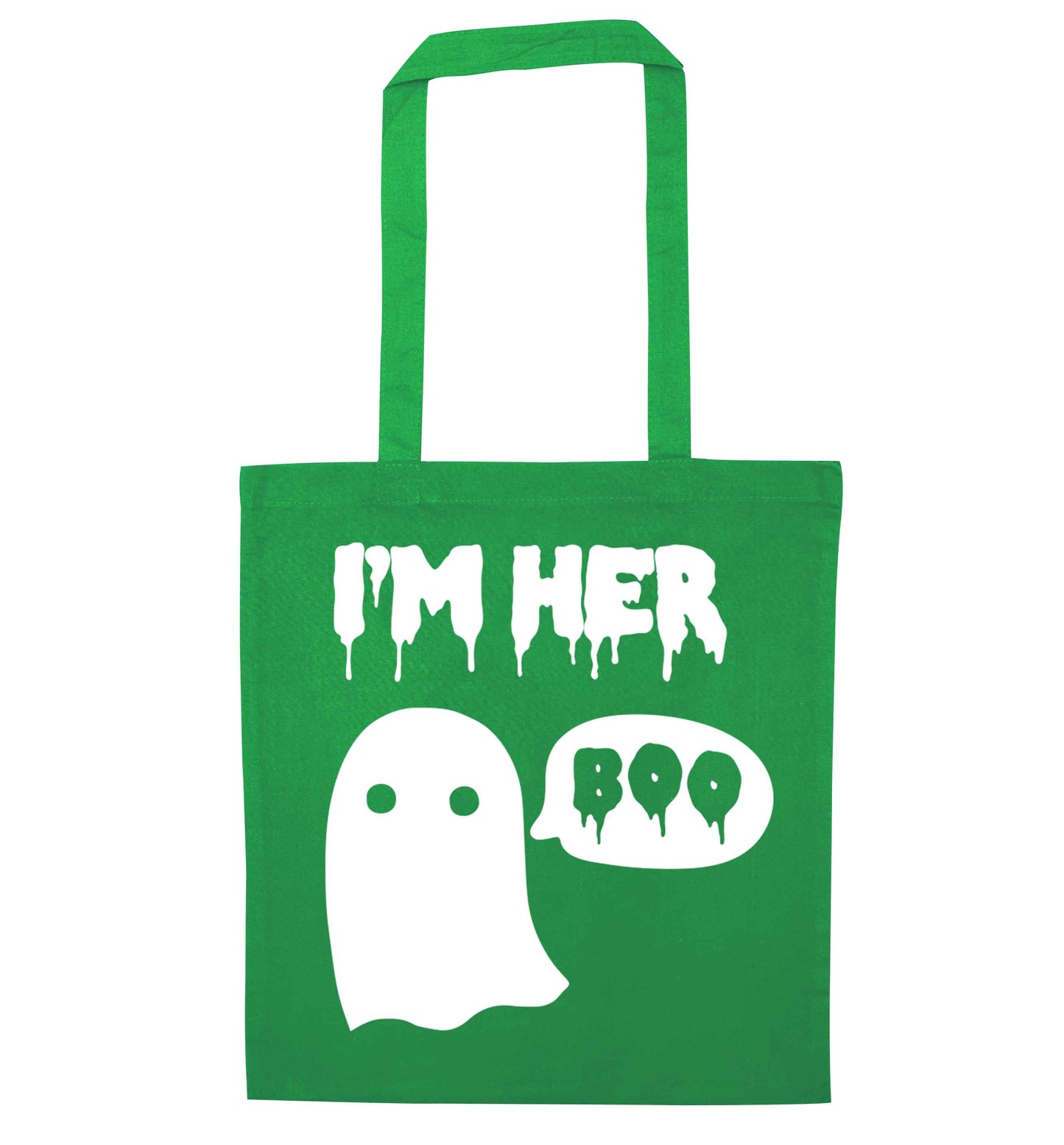 I'm her boo green tote bag