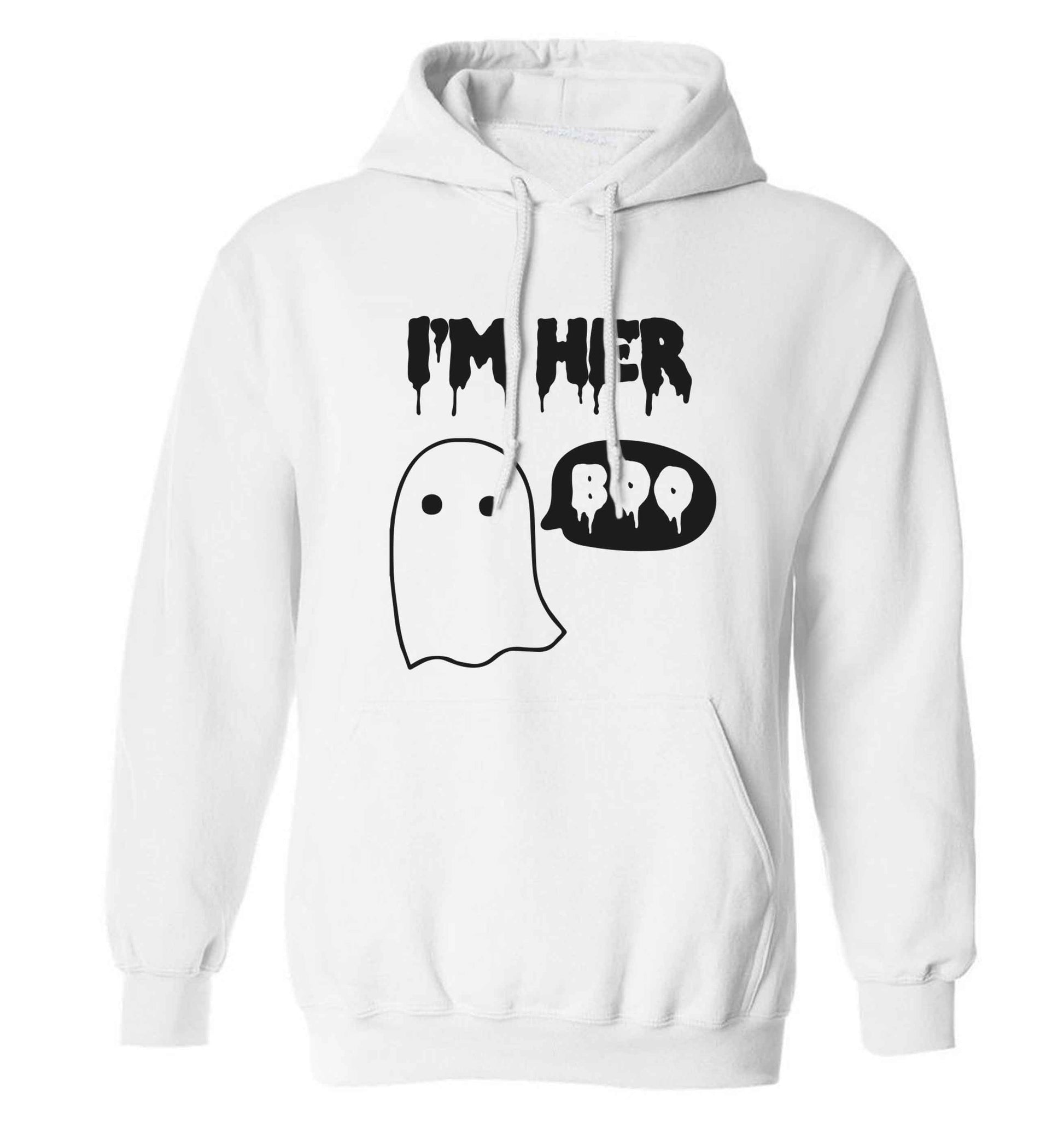 I'm her boo adults unisex white hoodie 2XL