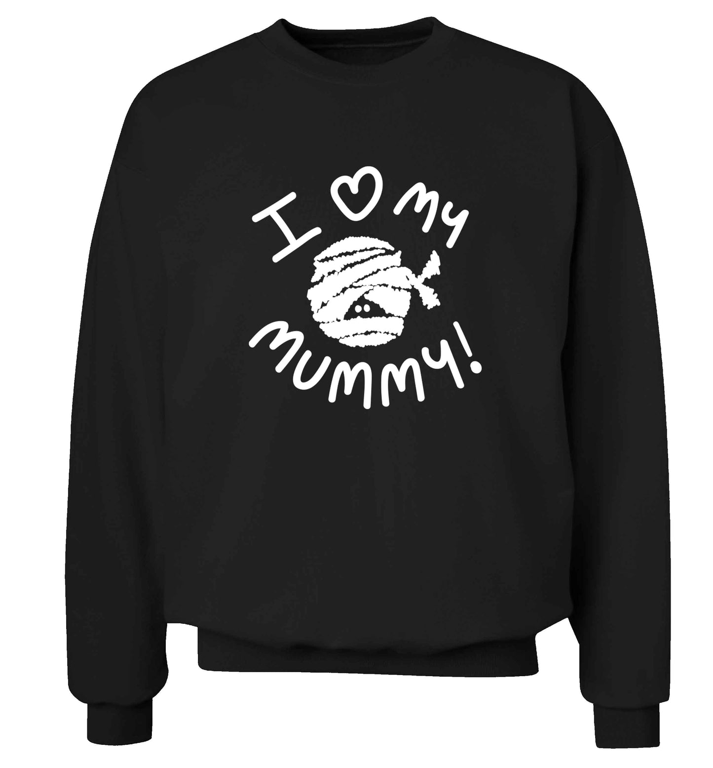 I love my mummy halloween pun adult's unisex black sweater 2XL