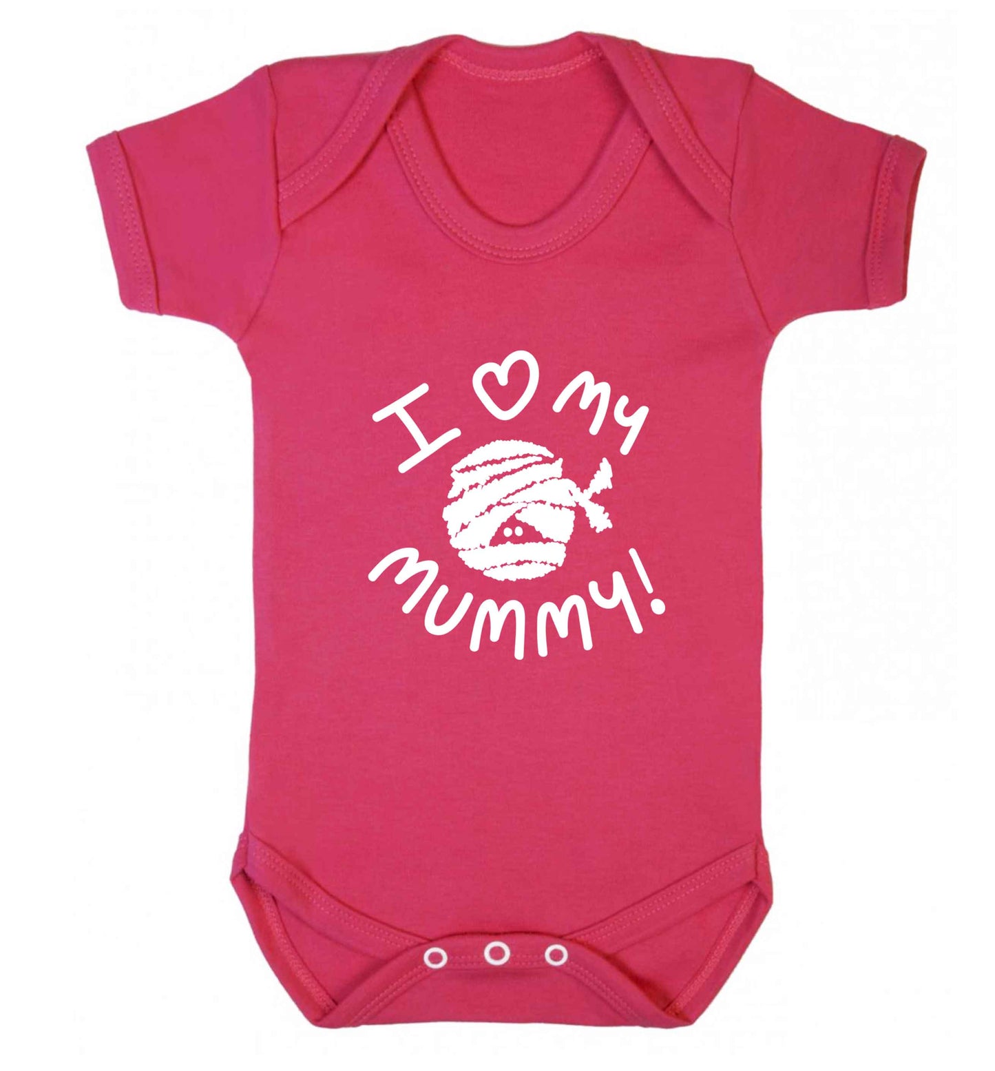 I love my mummy halloween pun baby vest dark pink 18-24 months