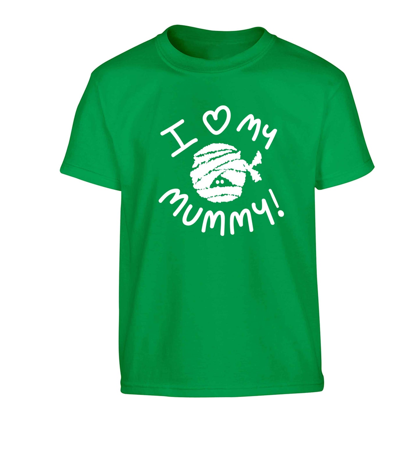 I love my mummy halloween pun Children's green Tshirt 12-13 Years