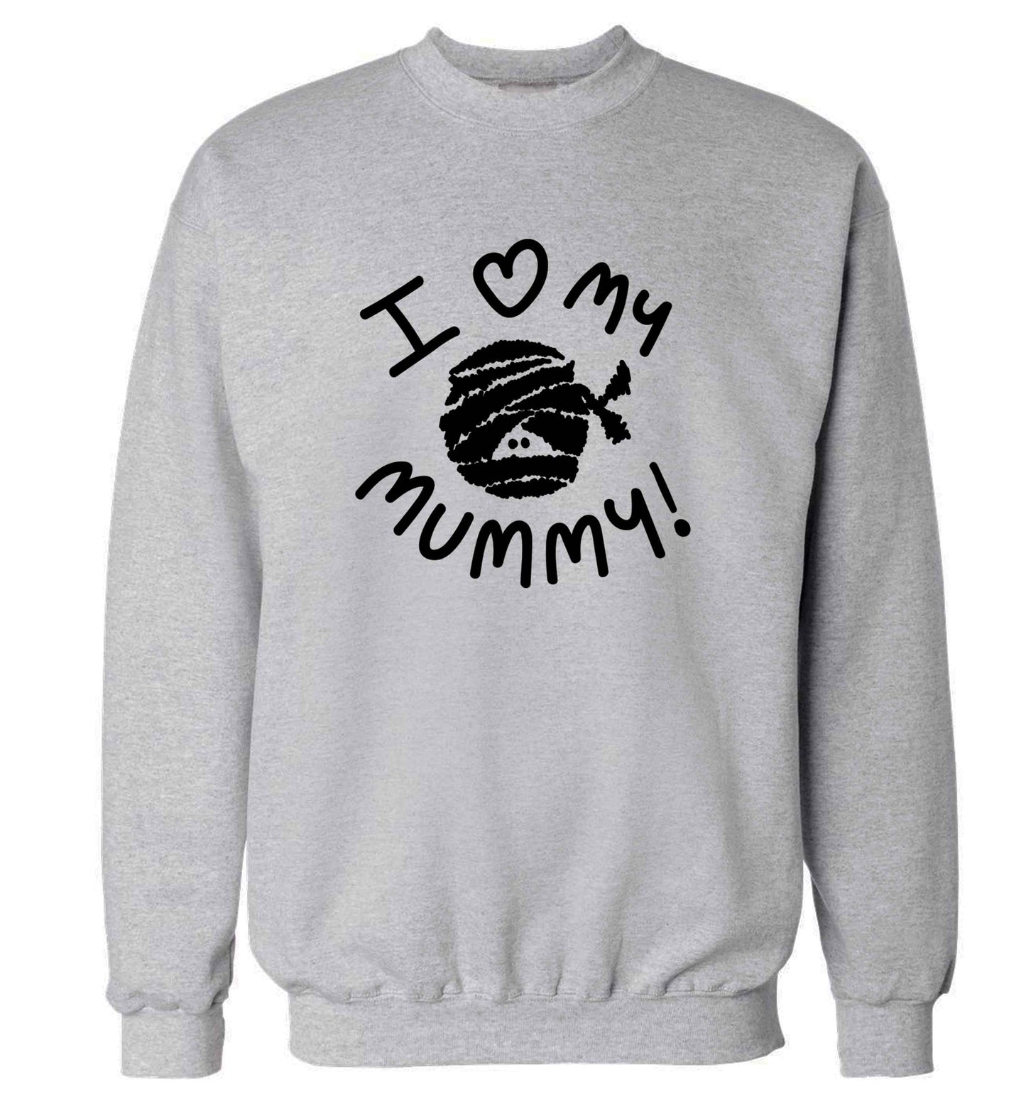 I love my mummy halloween pun adult's unisex grey sweater 2XL