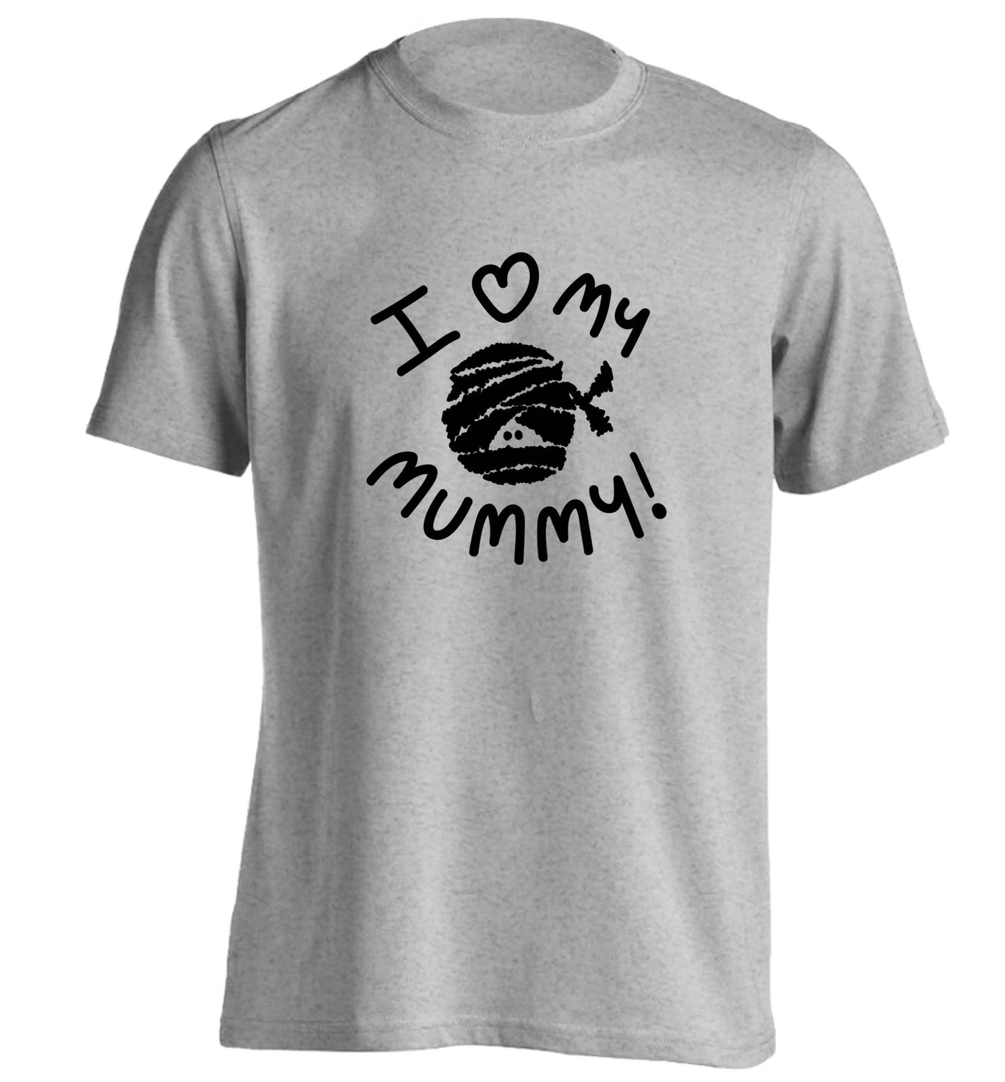 I love my mummy halloween pun adults unisex grey Tshirt 2XL