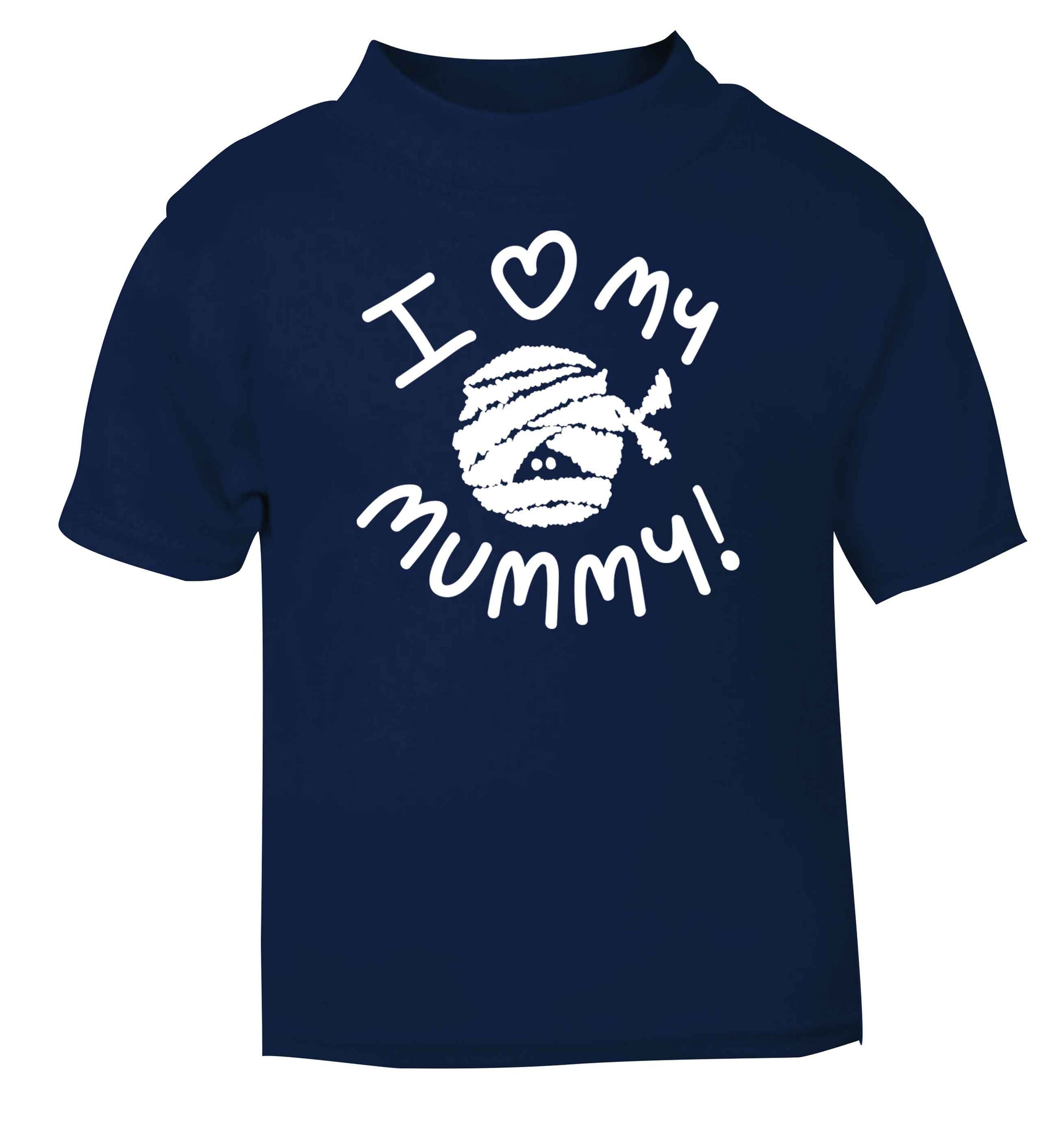 I love my mummy halloween pun navy baby toddler Tshirt 2 Years