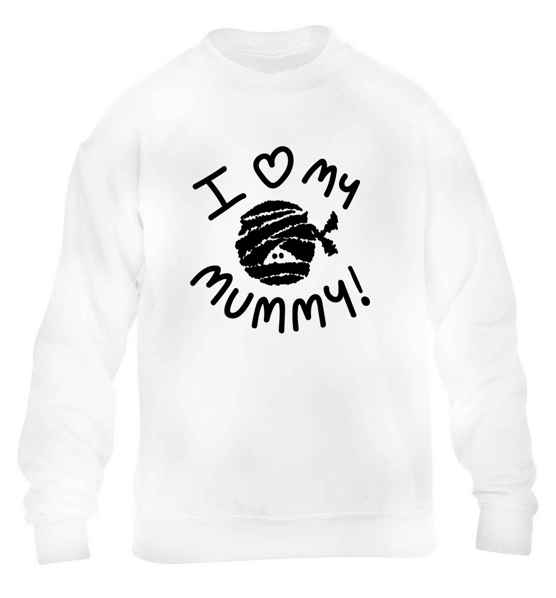 I love my mummy halloween pun children's white sweater 12-13 Years