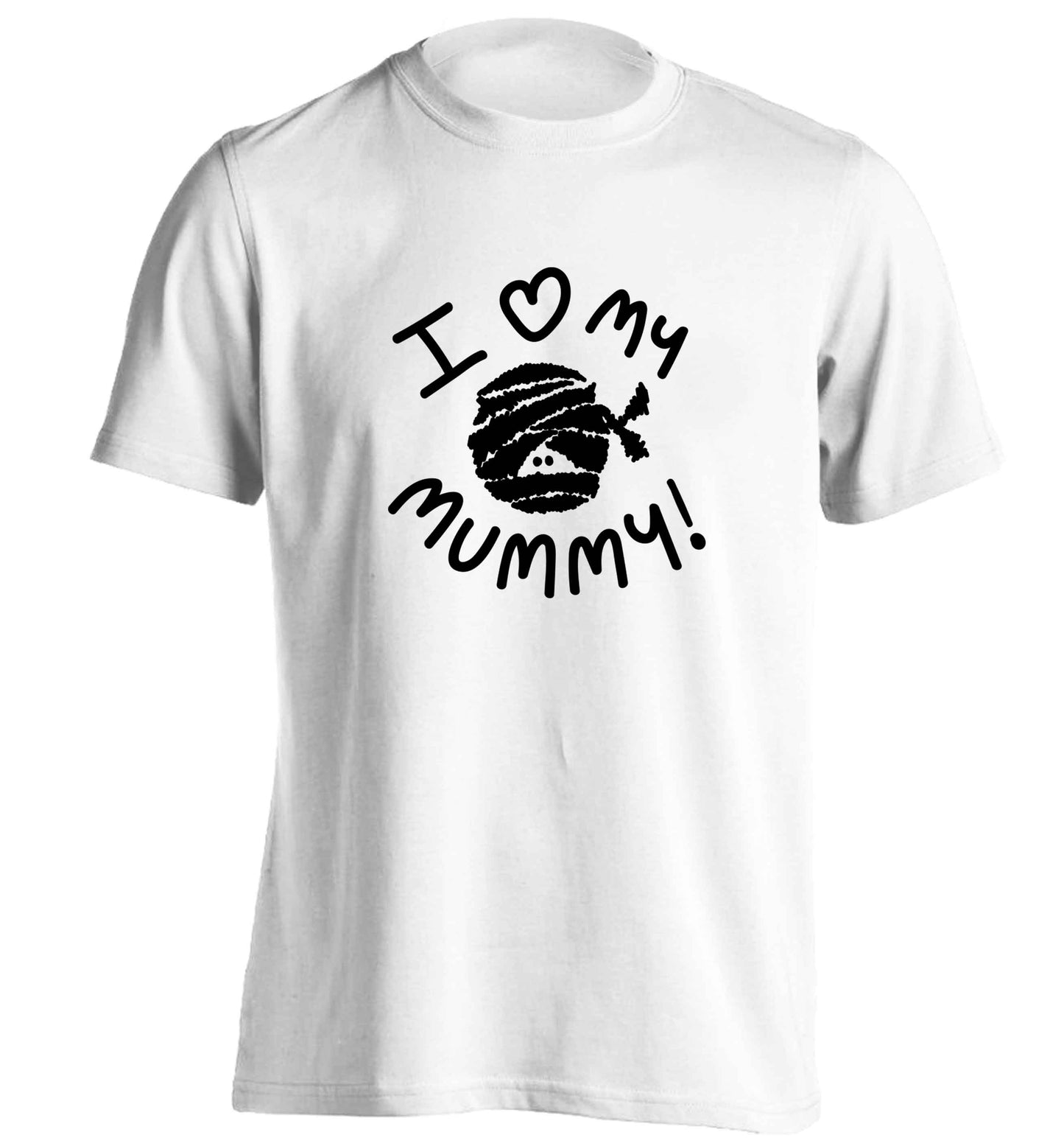 I love my mummy halloween pun adults unisex white Tshirt 2XL