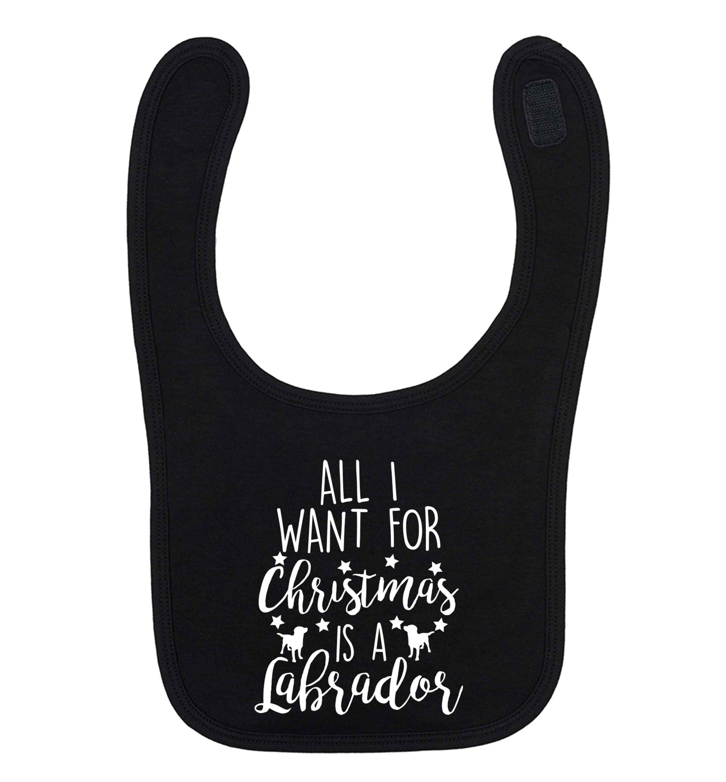 All I want for Christmas is a labrador black baby bib