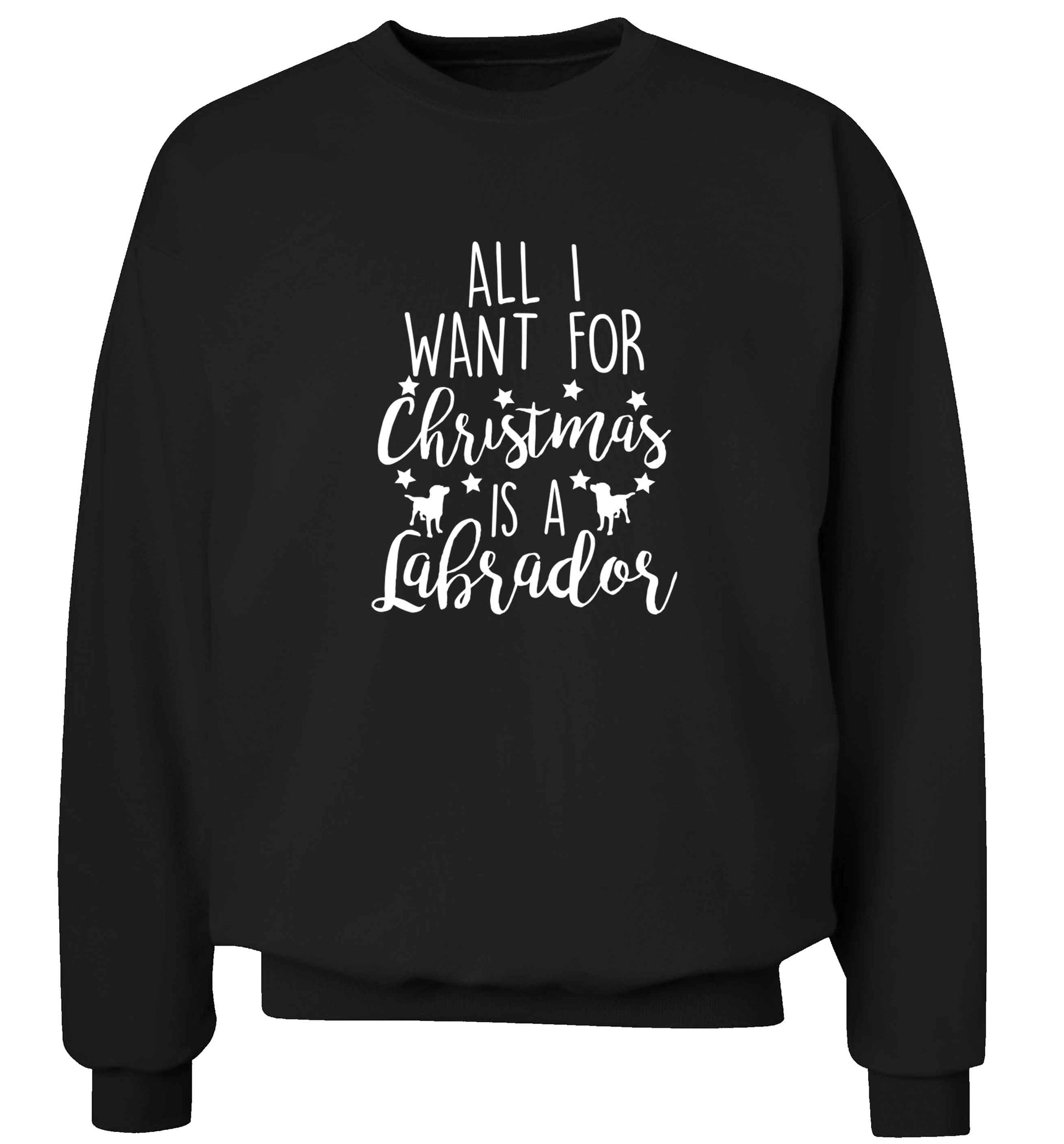 All I want for Christmas is a labrador adult's unisex black sweater 2XL