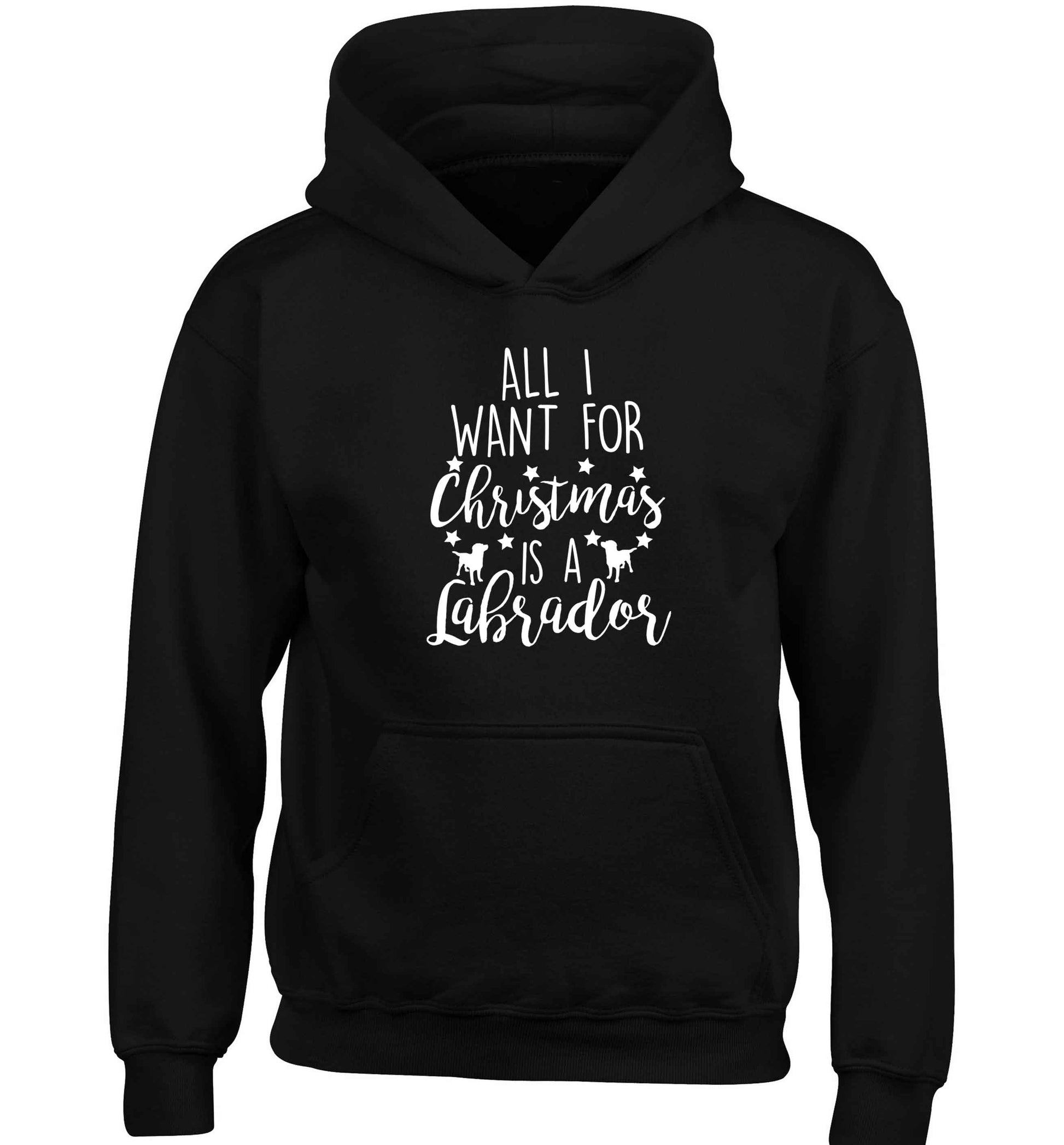 All I want for Christmas is a labrador children's black hoodie 12-13 Years