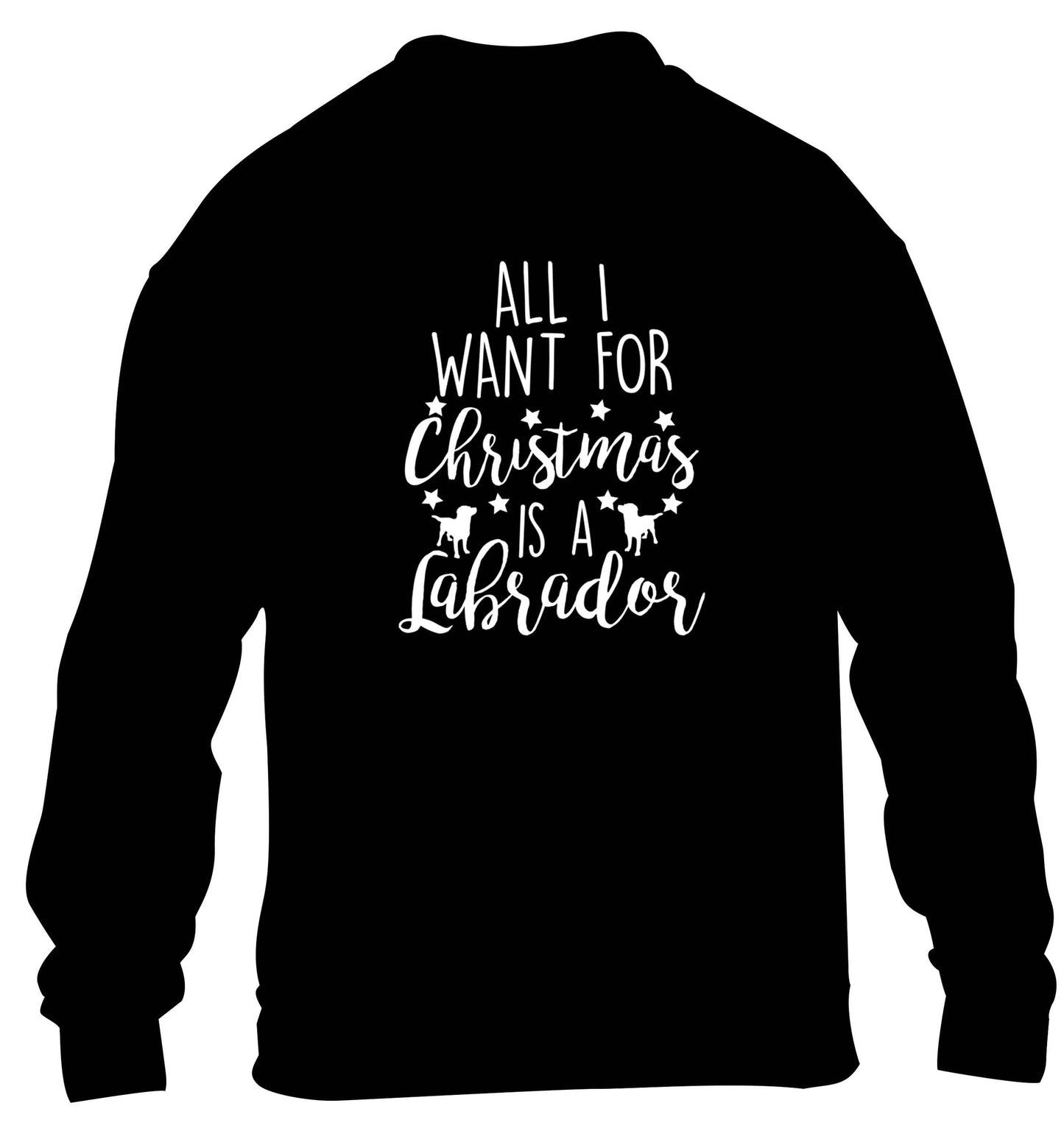 All I want for Christmas is a labrador children's black sweater 12-13 Years