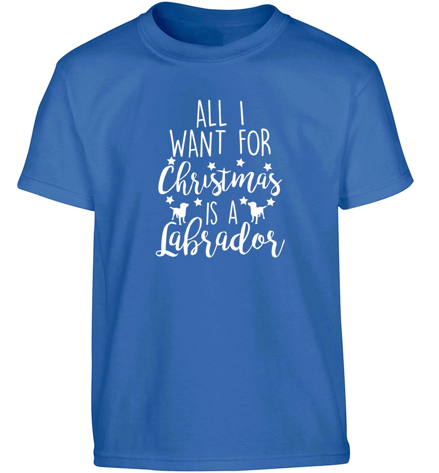 All I want for Christmas is a labrador Children's blue Tshirt 12-13 Years