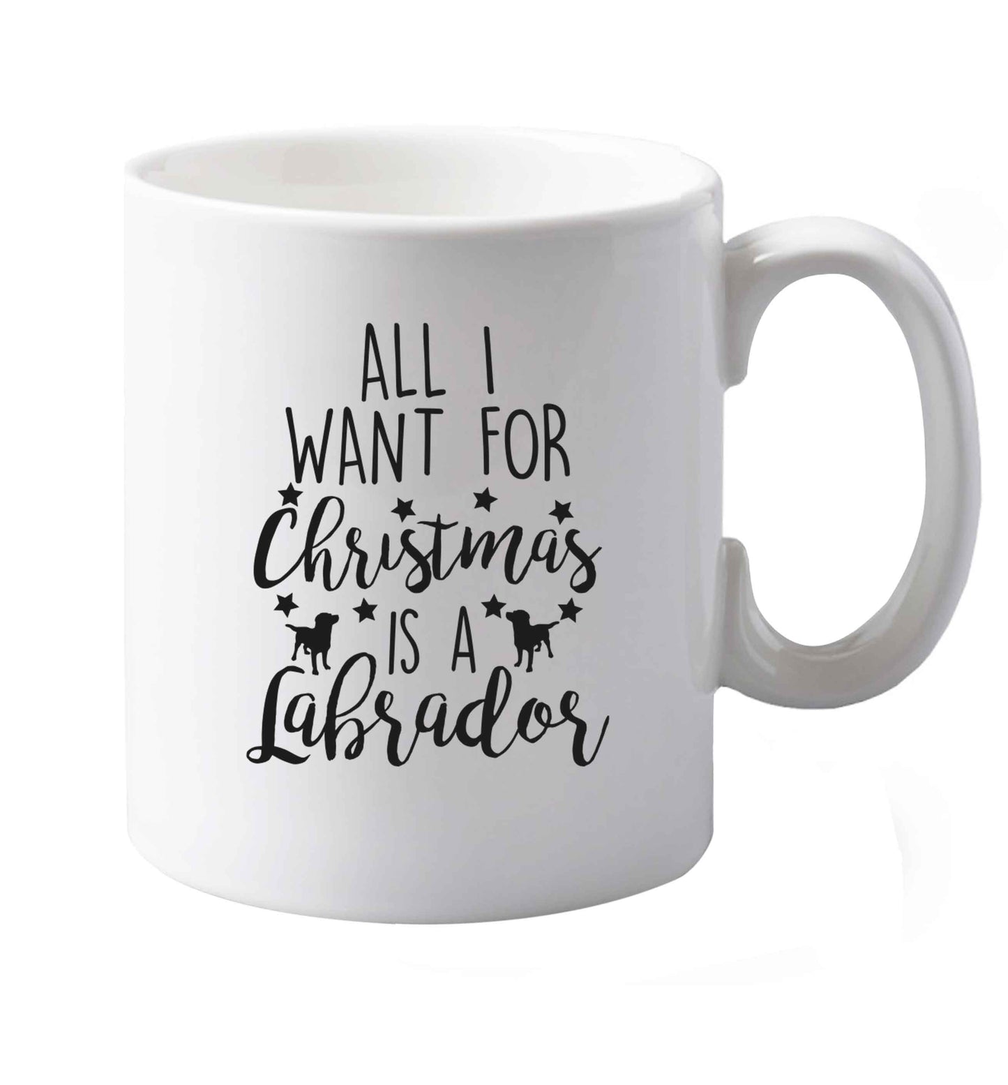 10 oz All I want for Christmas is a labrador ceramic mug both sides