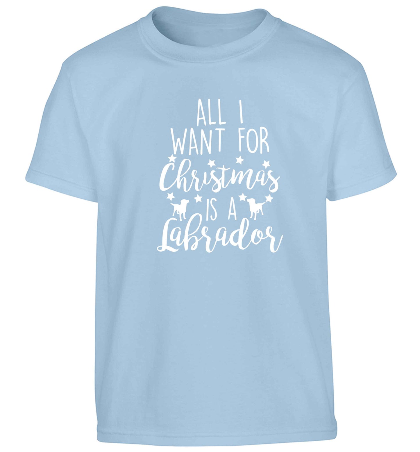 All I want for Christmas is a labrador Children's light blue Tshirt 12-13 Years